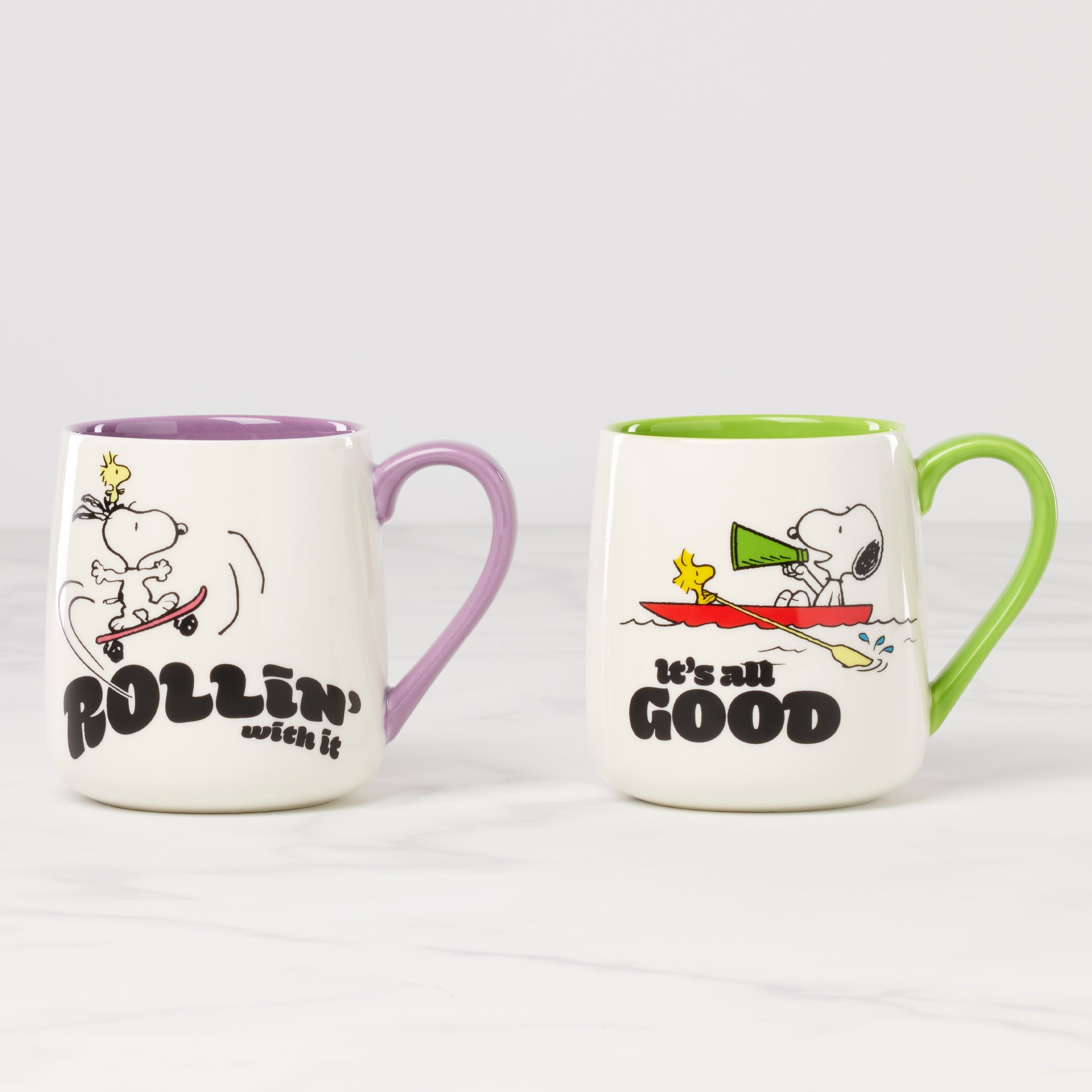 Peanuts Mugs Set of 2 Rollin' All Good