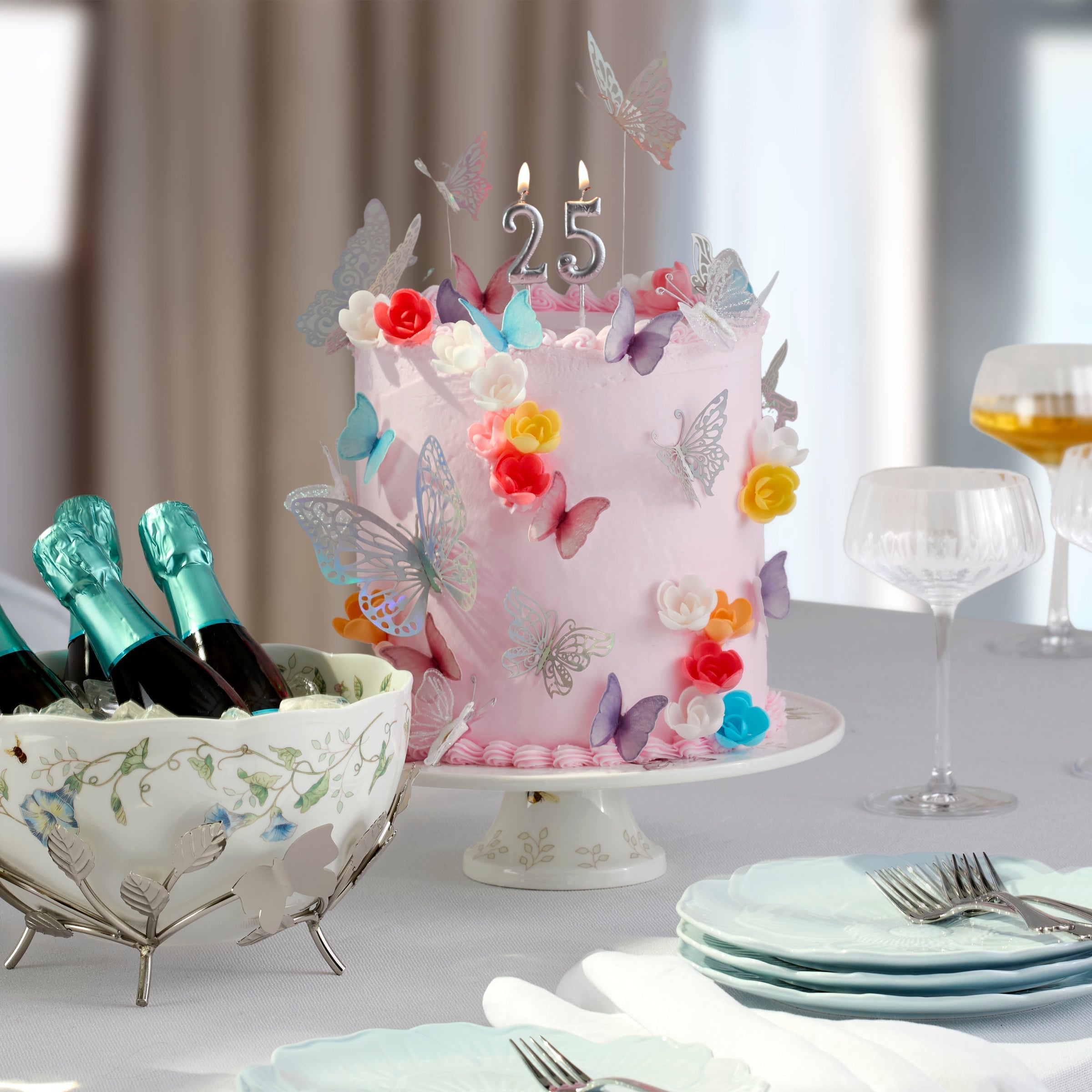 Butterfly Meadow 25th Anniversary Cake Plate - Image 5