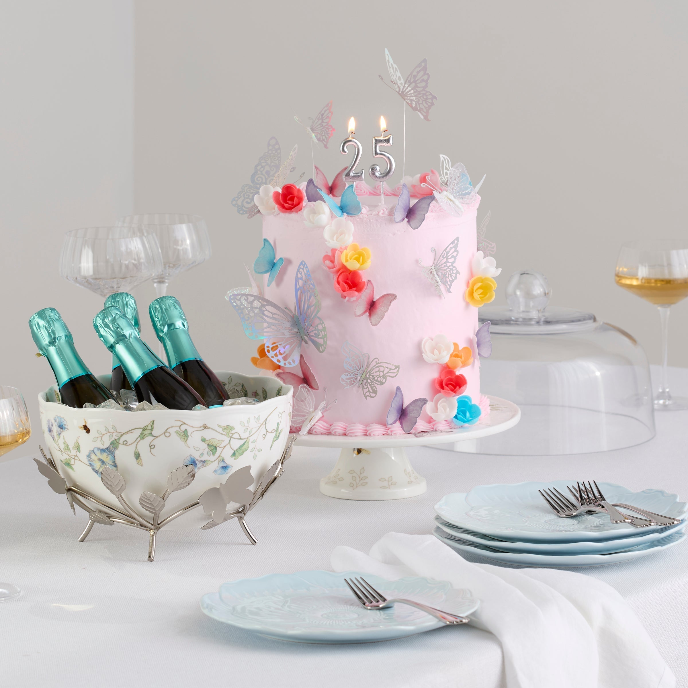 Butterfly Meadow 25th Anniversary Cake Plate - Image 6