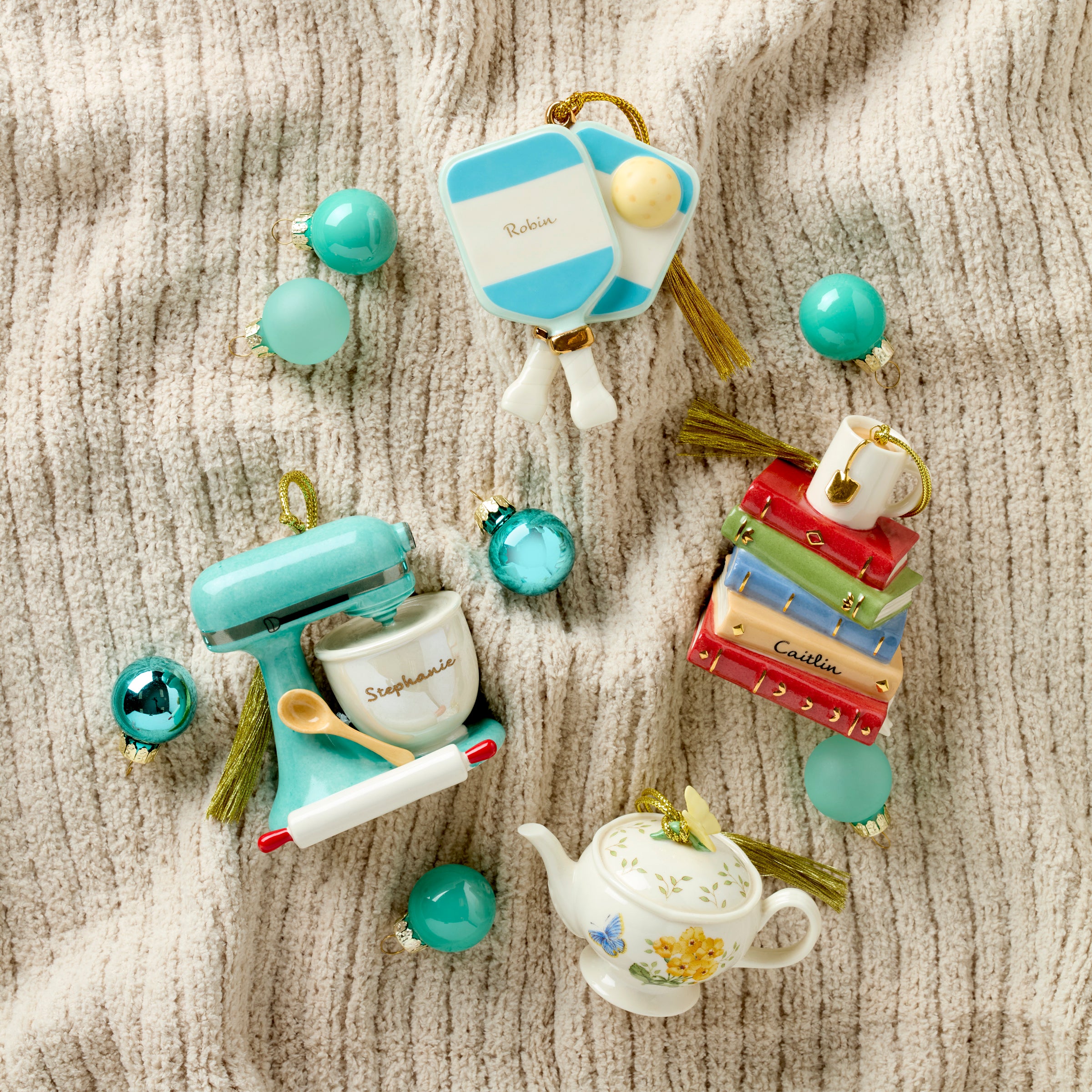 Alternative view of Personalized Pickleball Ornament