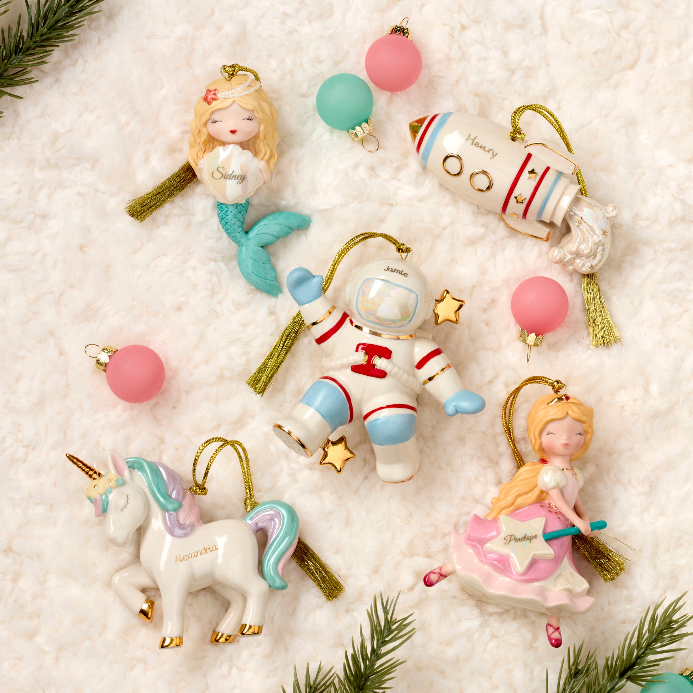 Alternative view of Personalized Rocket Ornament