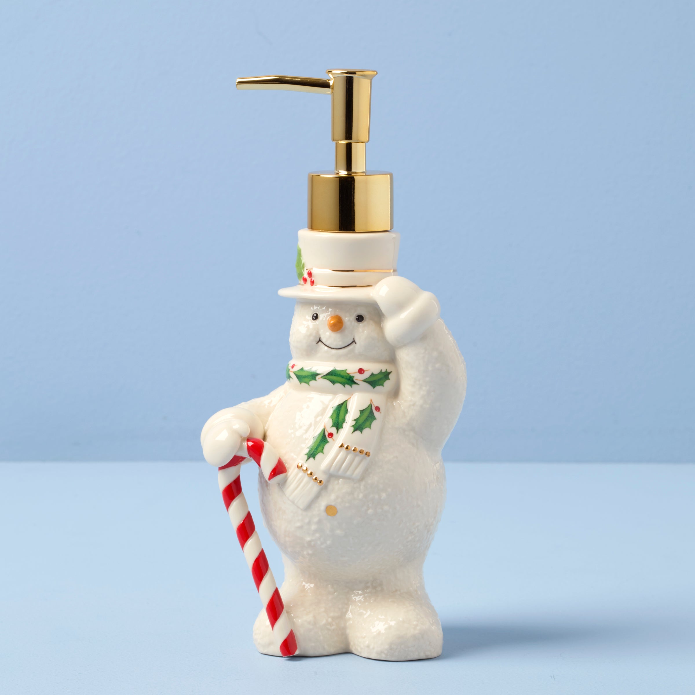 Happy Holly Days Snowman Soap Dispenser