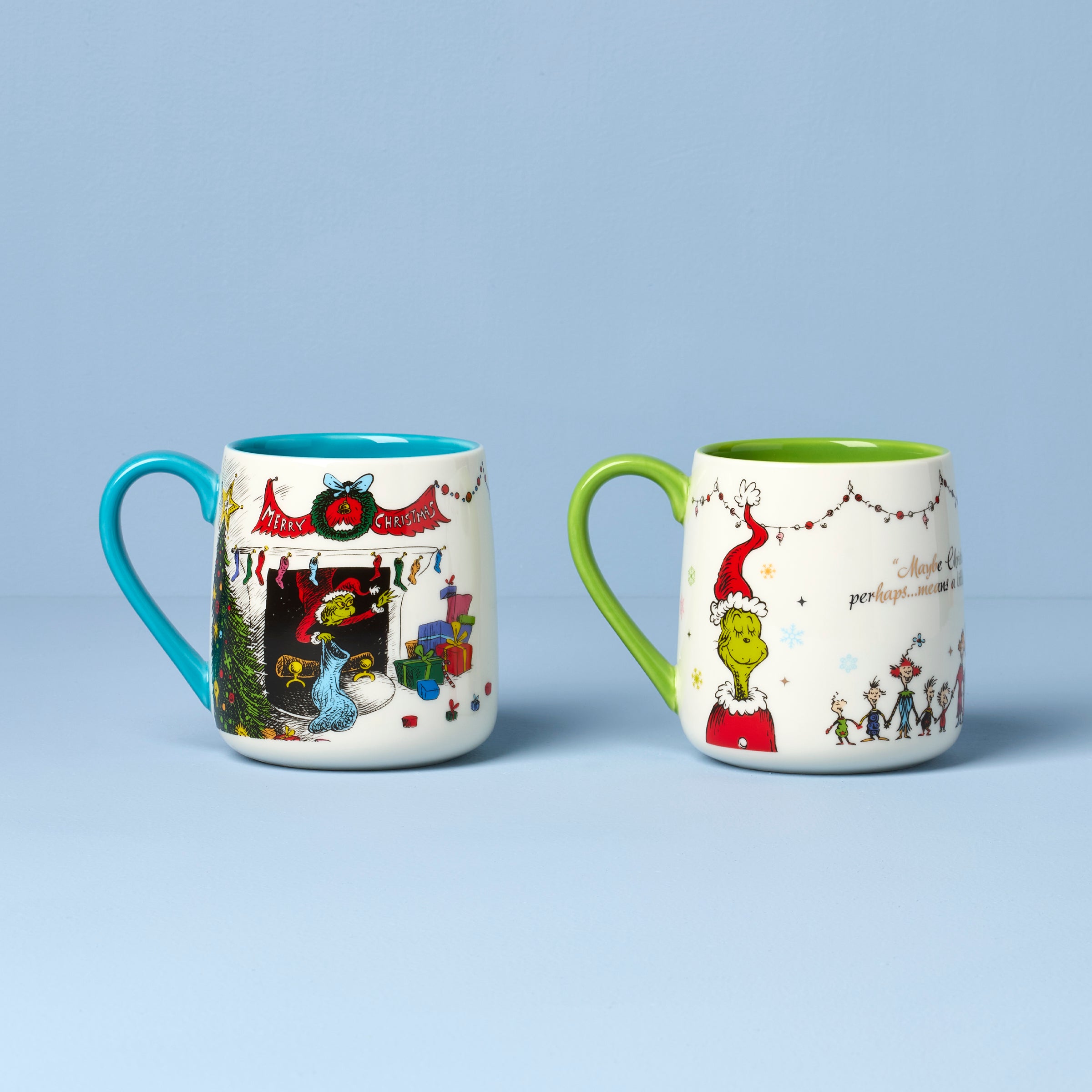 Who Ville Grinch Fireplace Mugs   Set of 2