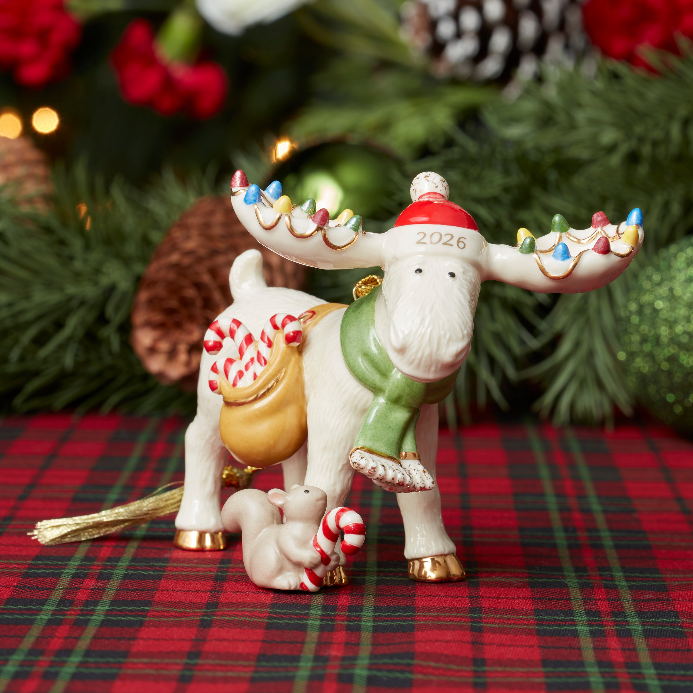 Alternative view of 2026 Marcel The Moose Ornament