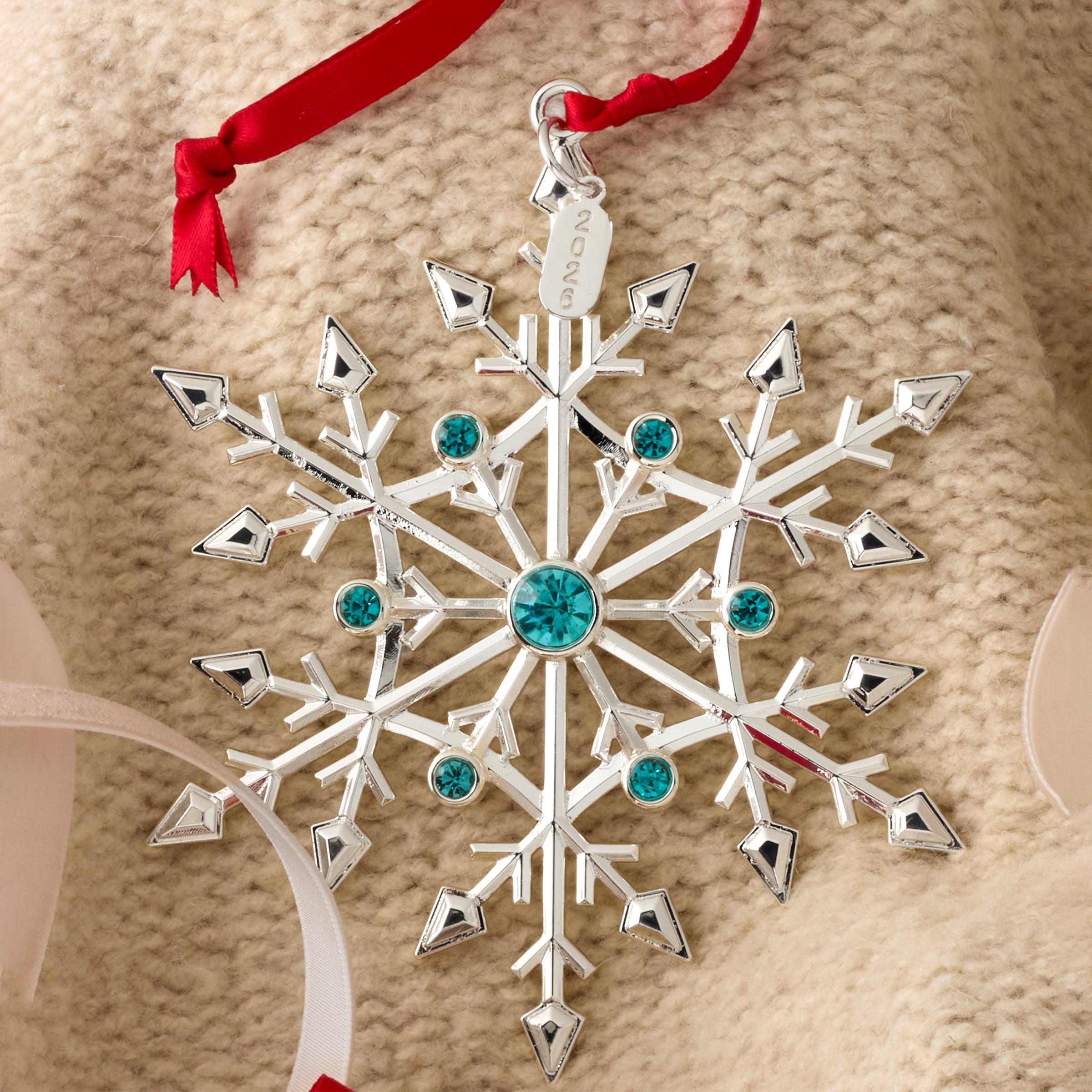 Alternative view of 2026 Snow Majesty Silverplate Ornament