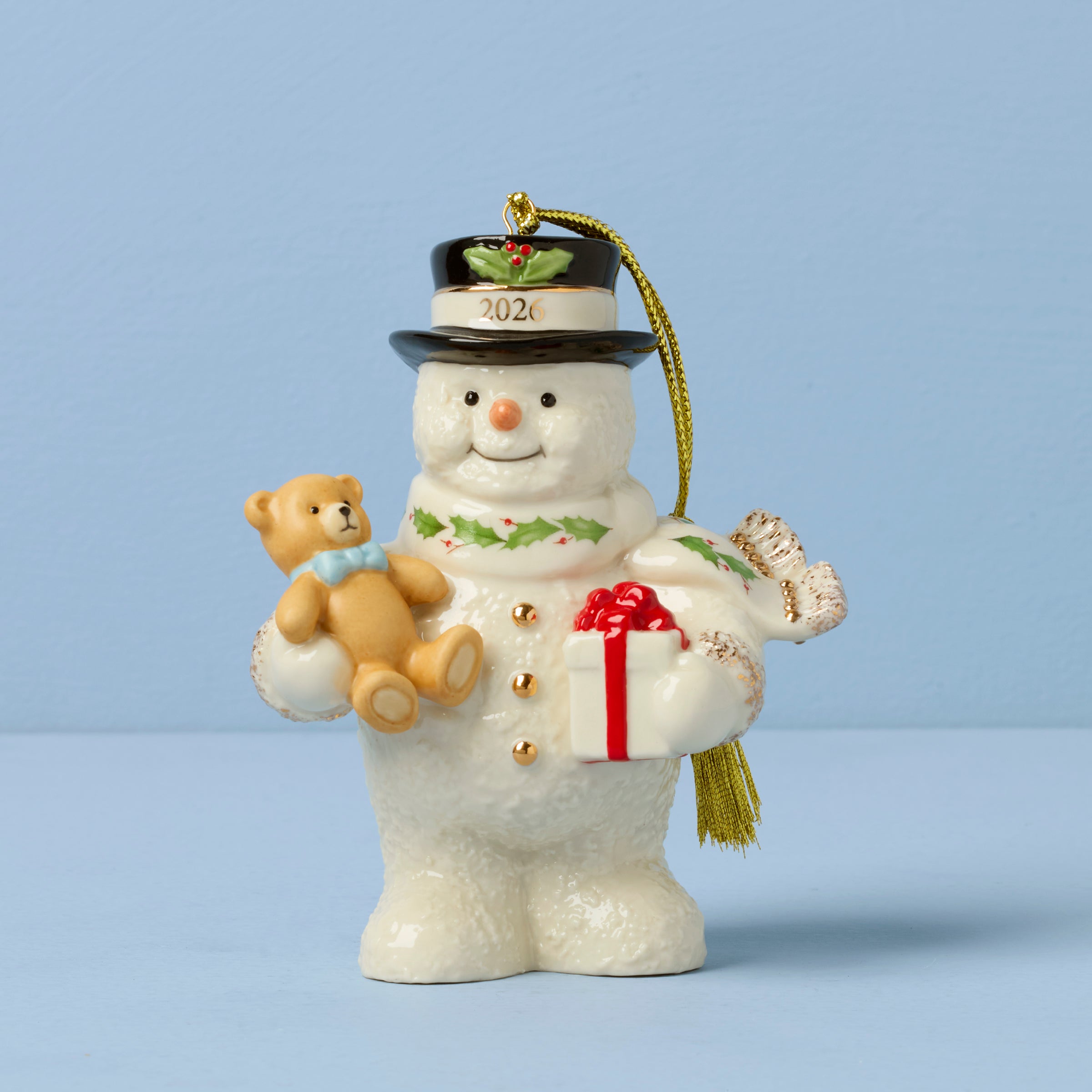 2026 Snowman with Bear Ornament