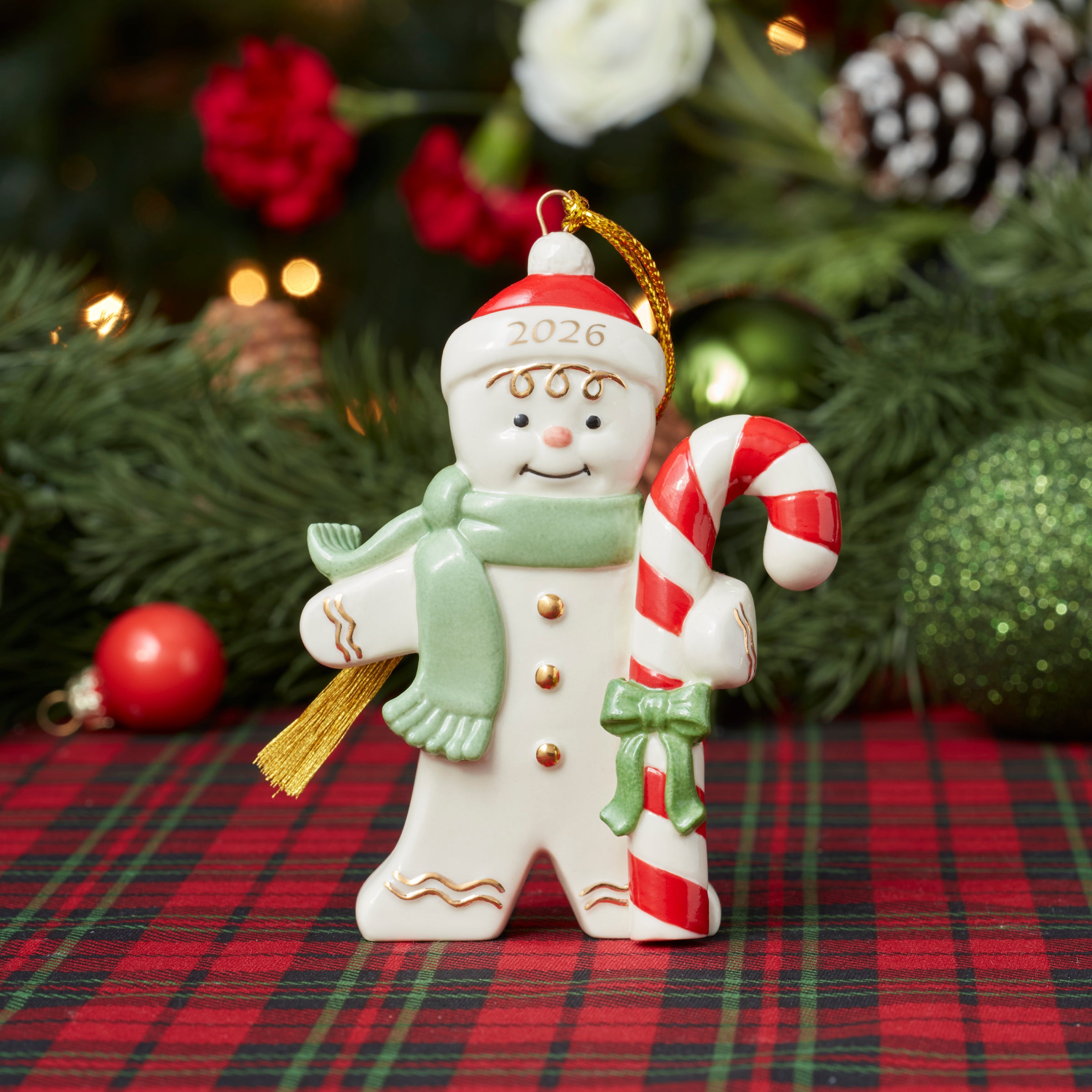 Alternative view of 2026 Gingerbread with Candy Cane Ornament
