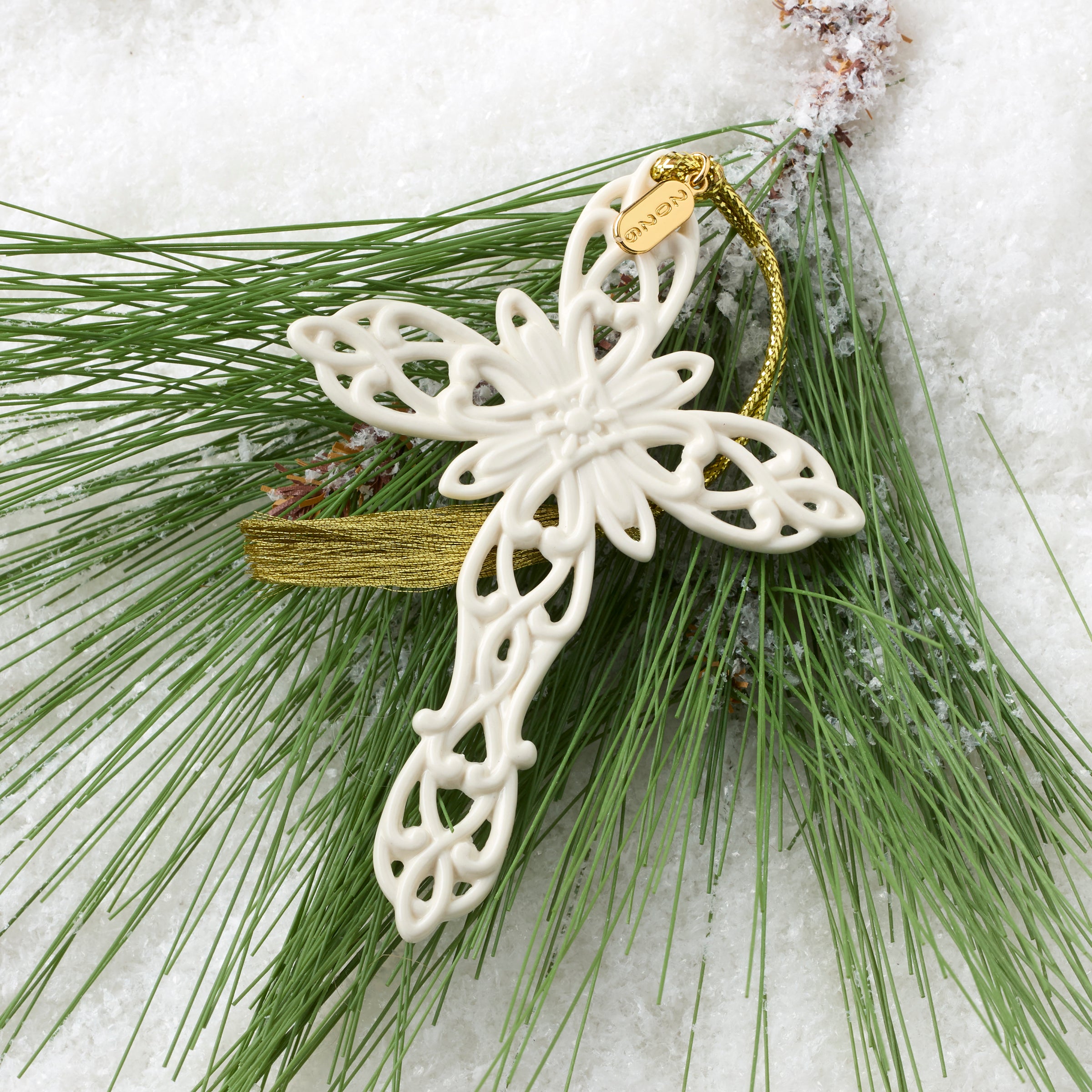Alternative view of 2026 Snow Fantasies Cross Ornament