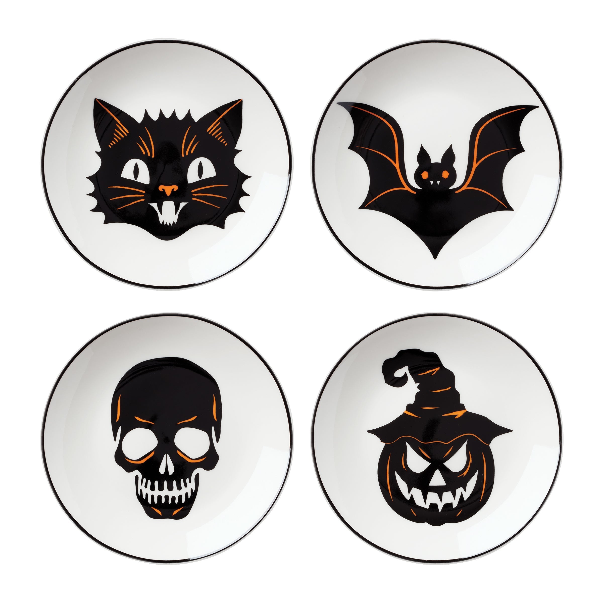 Vintro Halloween Tidbit Plates, Set of 4