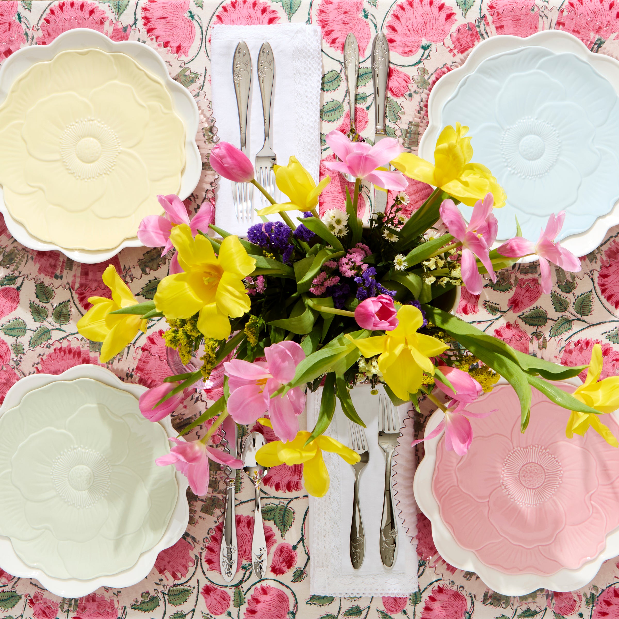 Alternative view of Butterfly Meadow Floral Pink Accent Plates   Set of 4