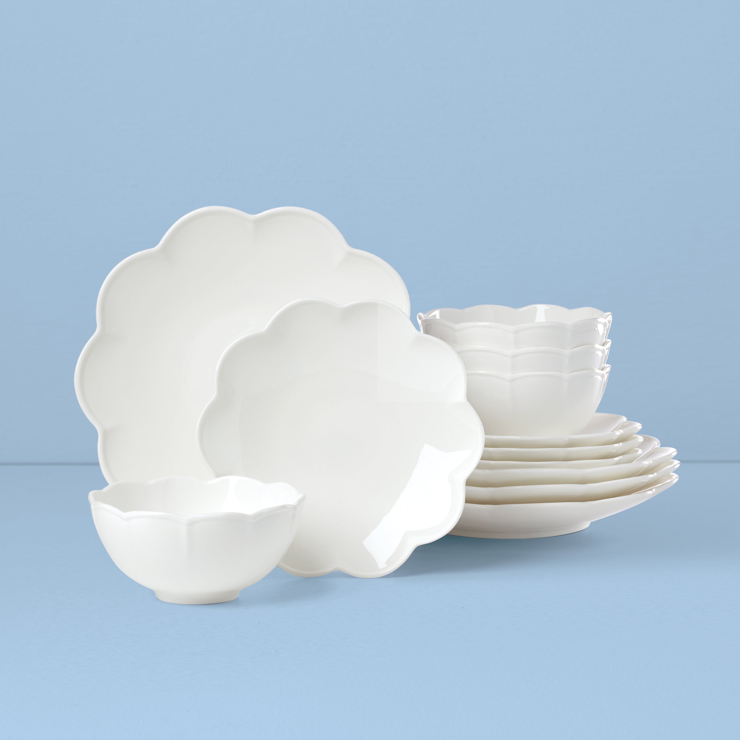 Studio 1414 Scallop 12 Piece Dinnerware Set