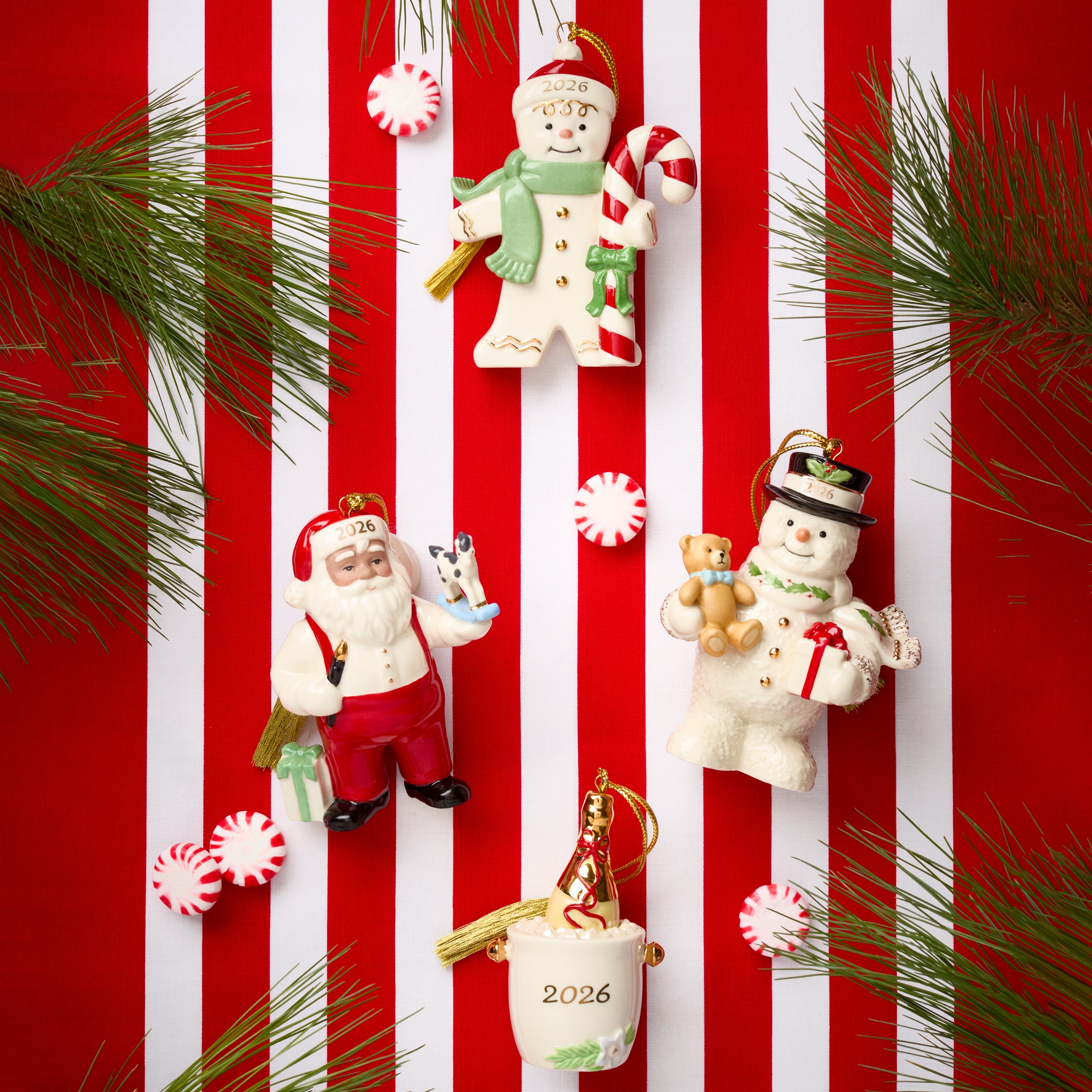 2026 Gingerbread with Candy Cane Ornament - Image 4