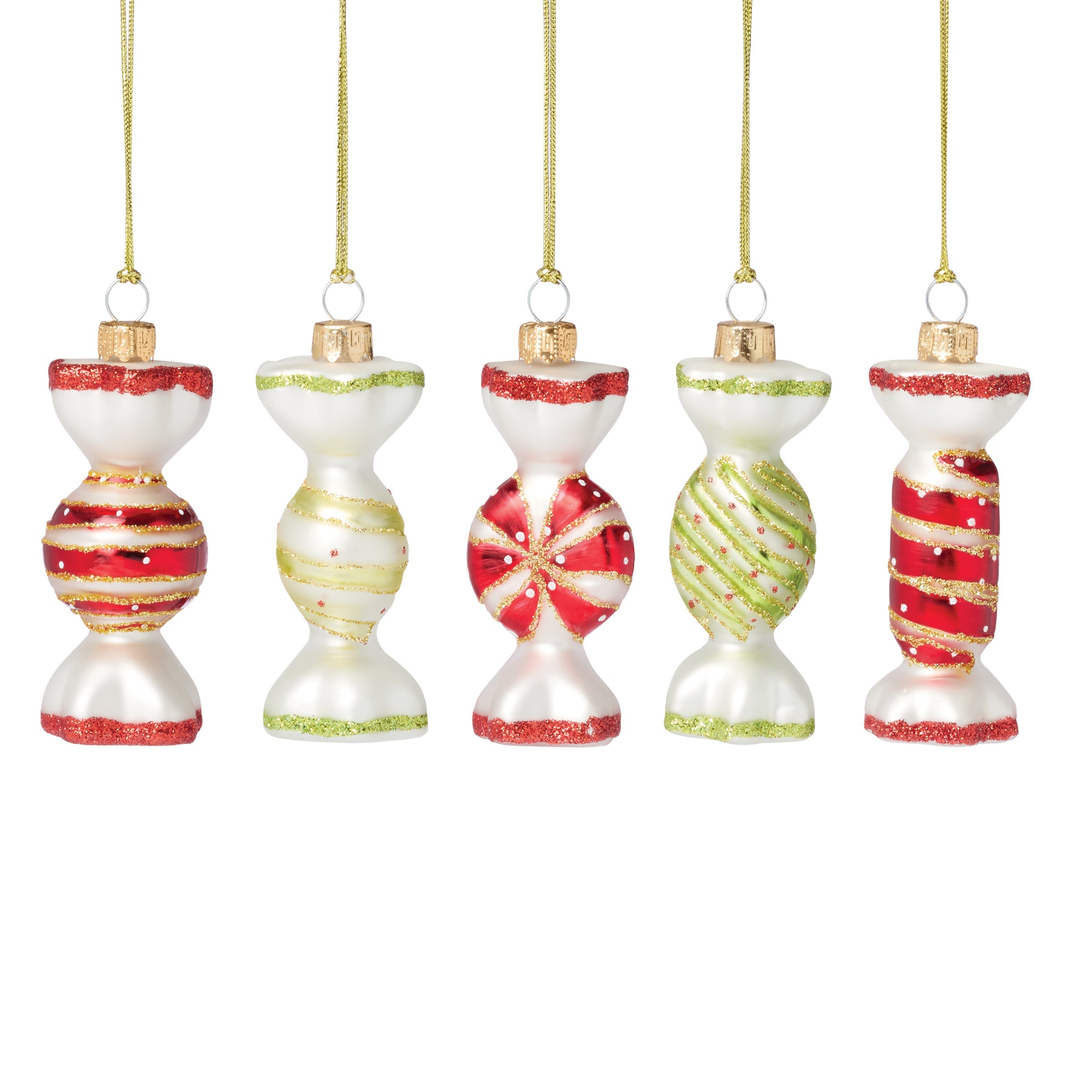 Blown Glass Candy Ornaments Set Of 5 - Image 3