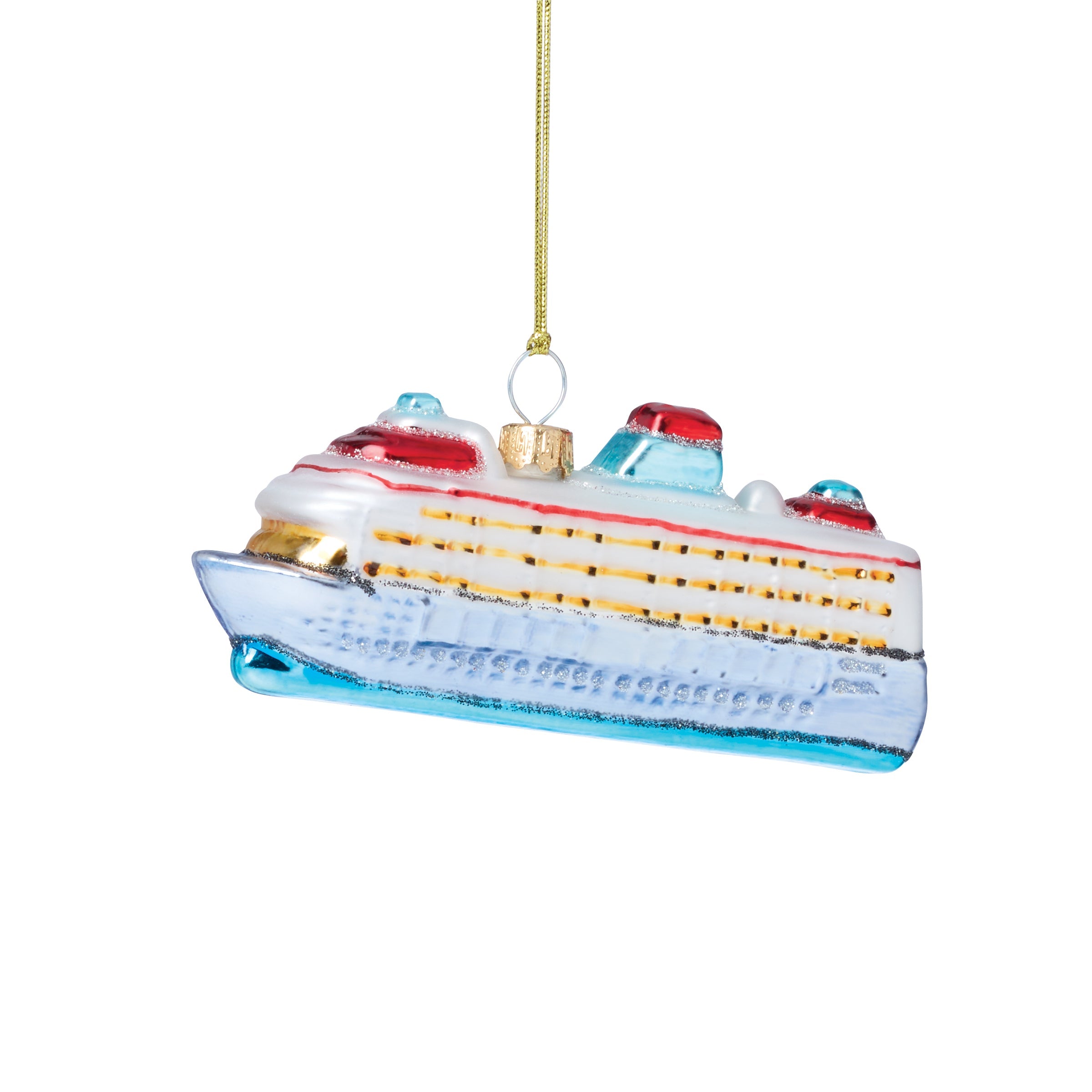 Blown Glass Cruise Ship Ornament - Image 3