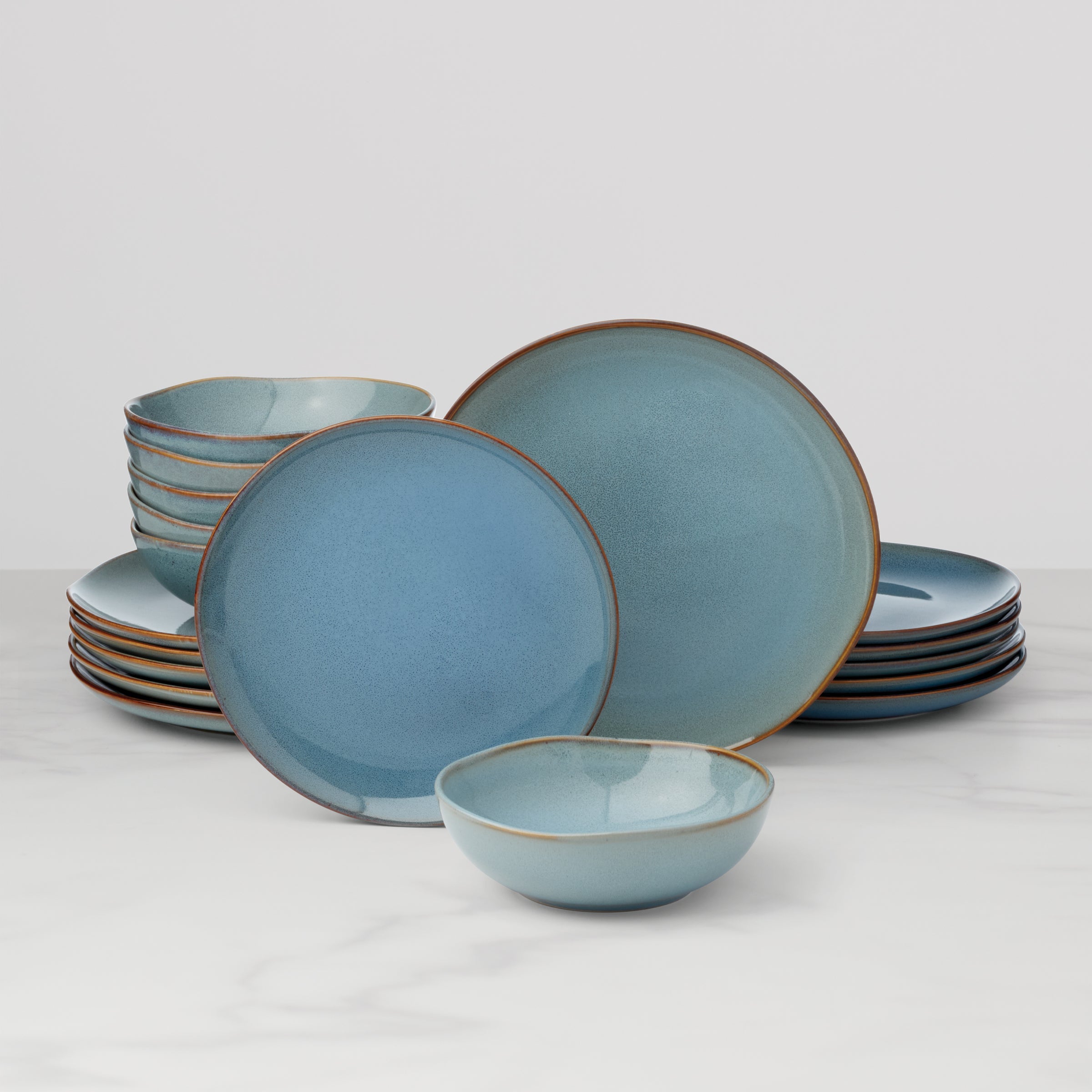Organic Shades Blue 18 Piece Dinnerware Set