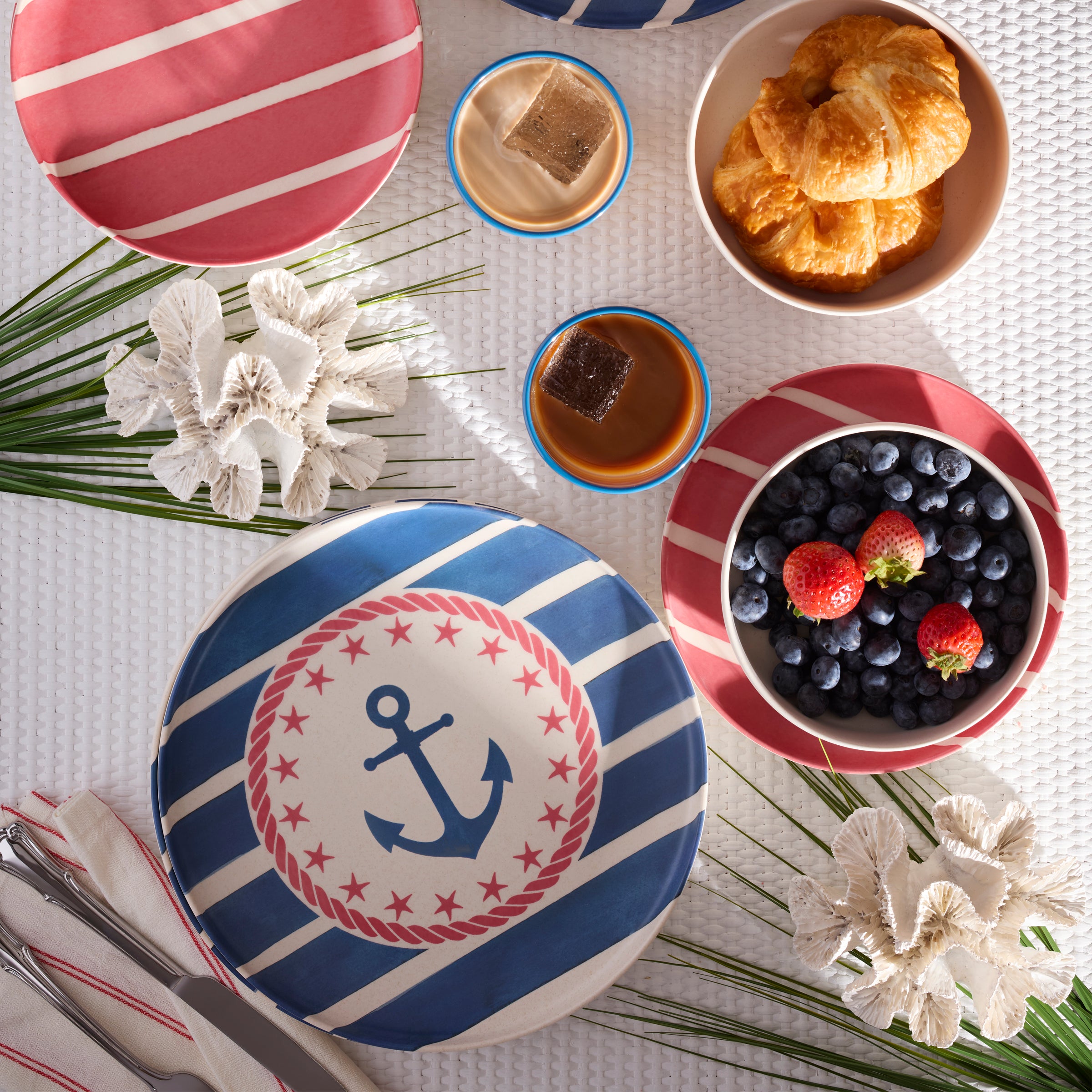 24 Seven Melamine Nautical 18 Piece Dinnerware Set - Image 5