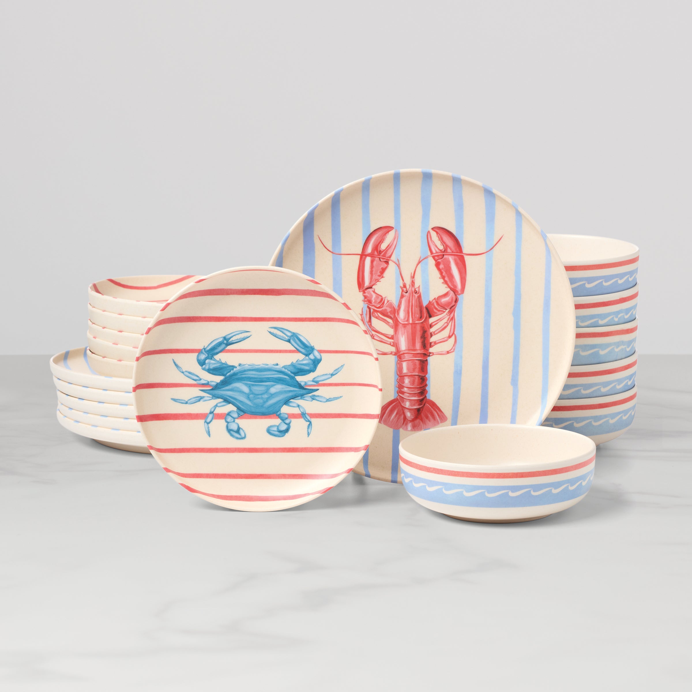 24 Seven Melamine Wharfside 18 Piece Dinnerware Set