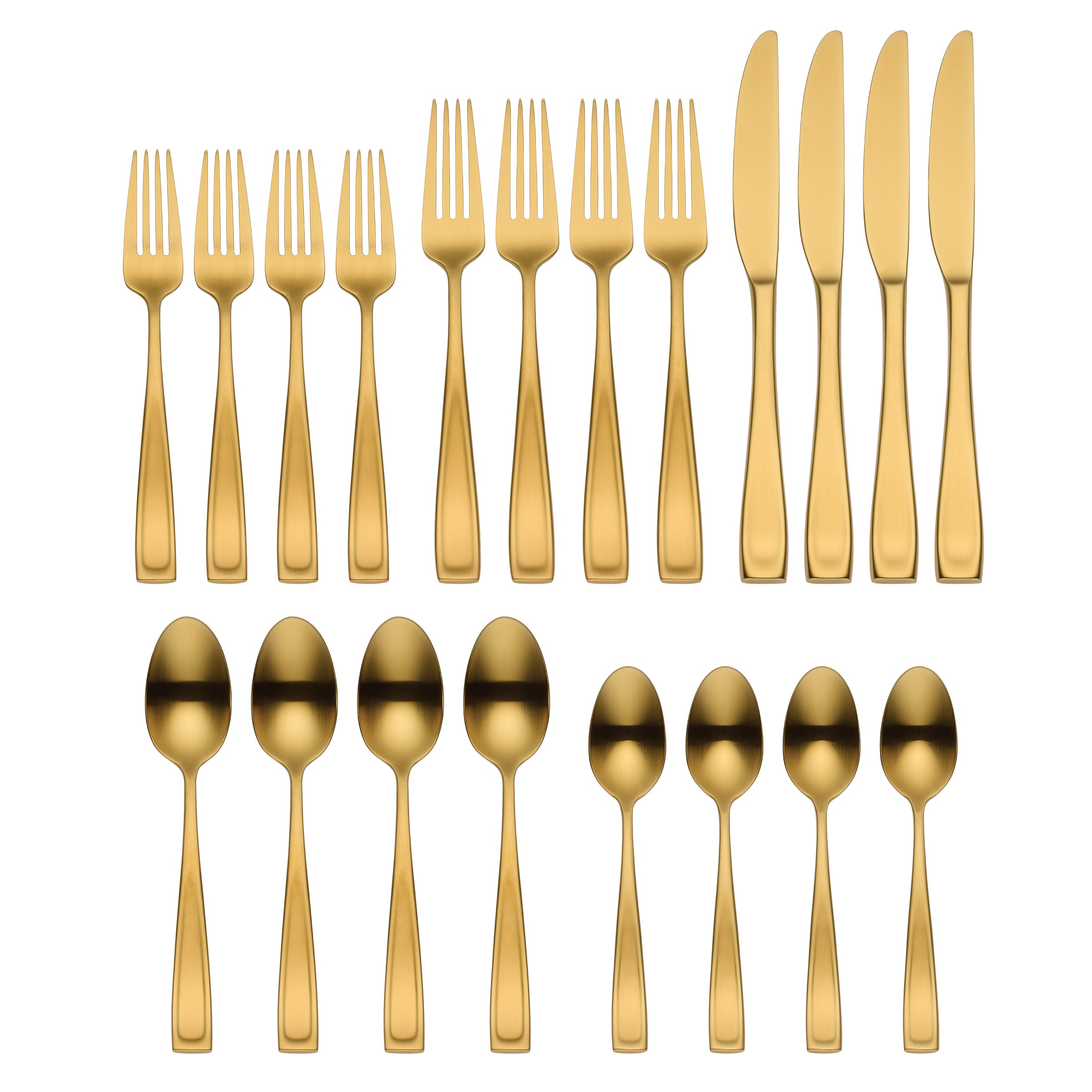 Alternative view of Moda Gold Satin 20 Piece Flatware Set