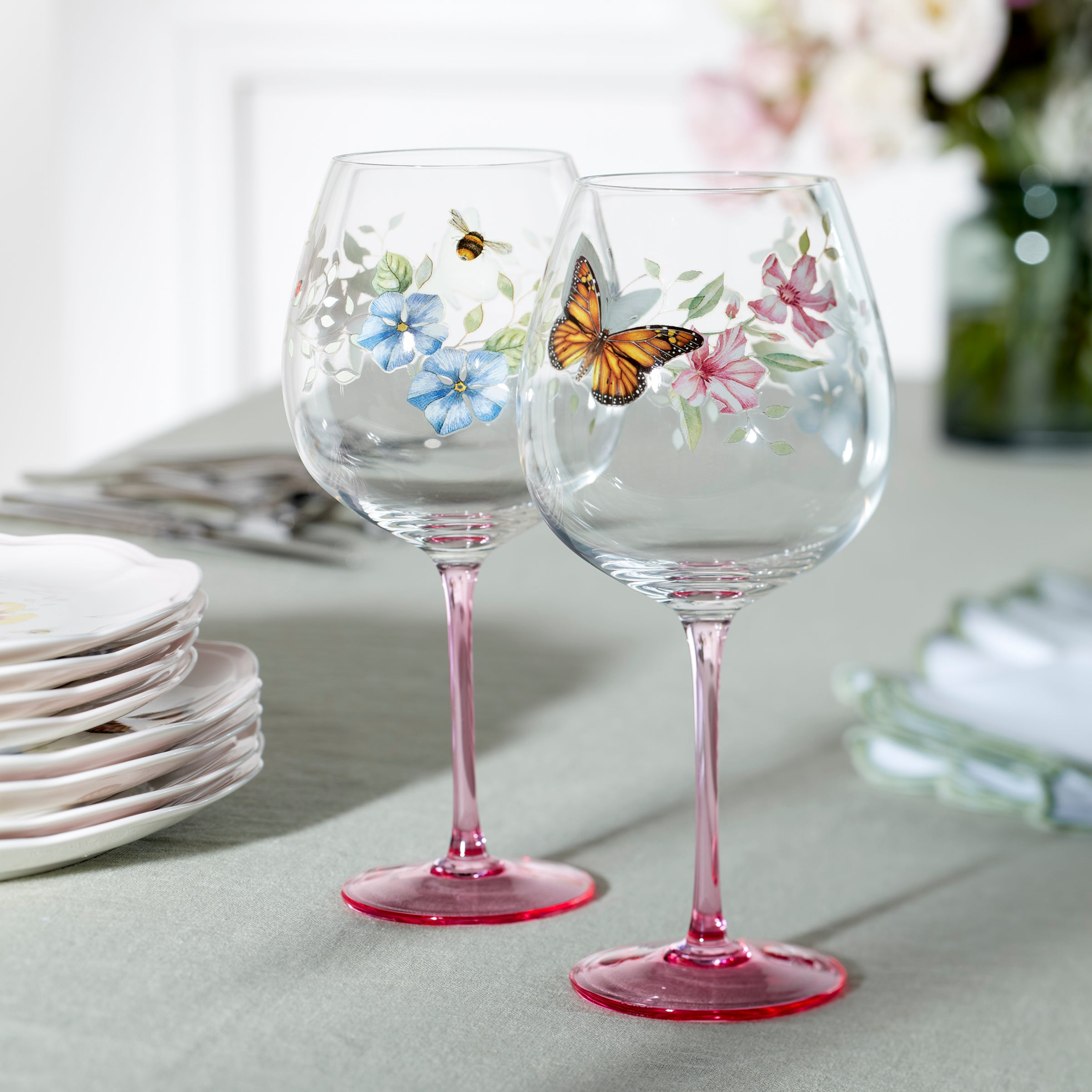 Alternative view of Butterfly Meadow Pink Decal Balloon, Set of 4