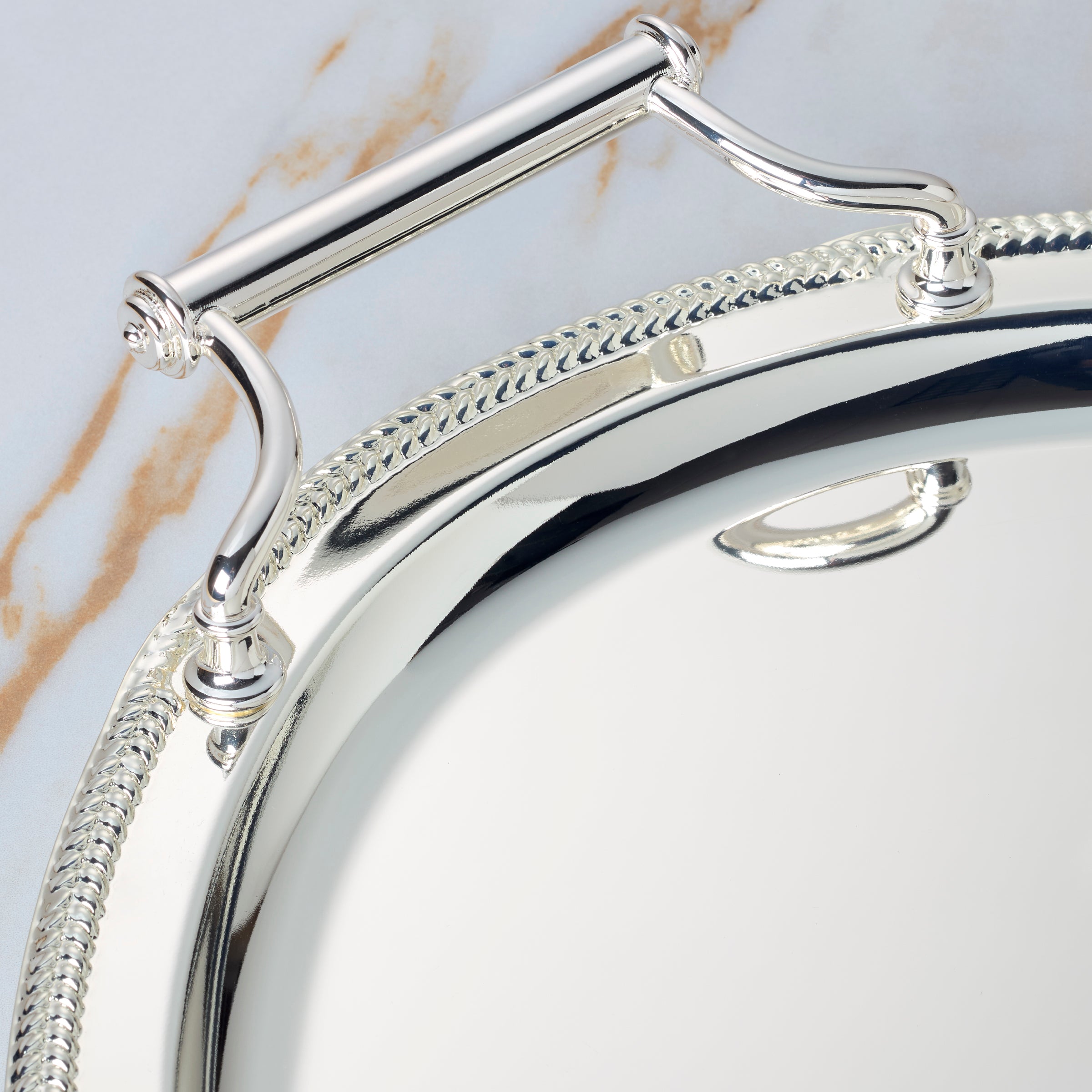Oval Silverplate Tray With Handles - Image 4