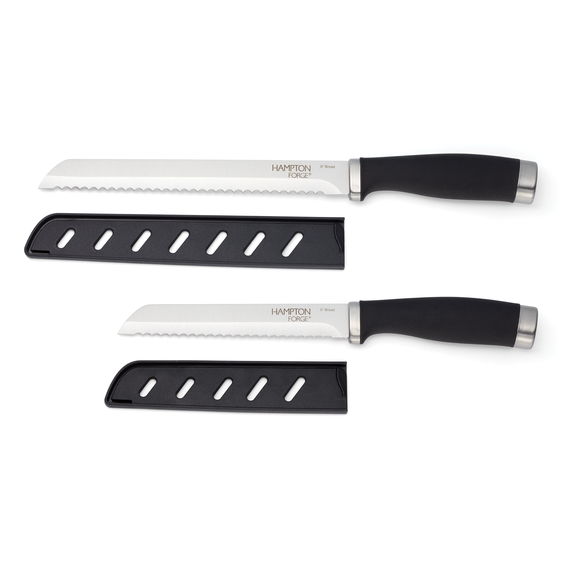 Epicure Bread Knives with Blade Guards, Set of 2