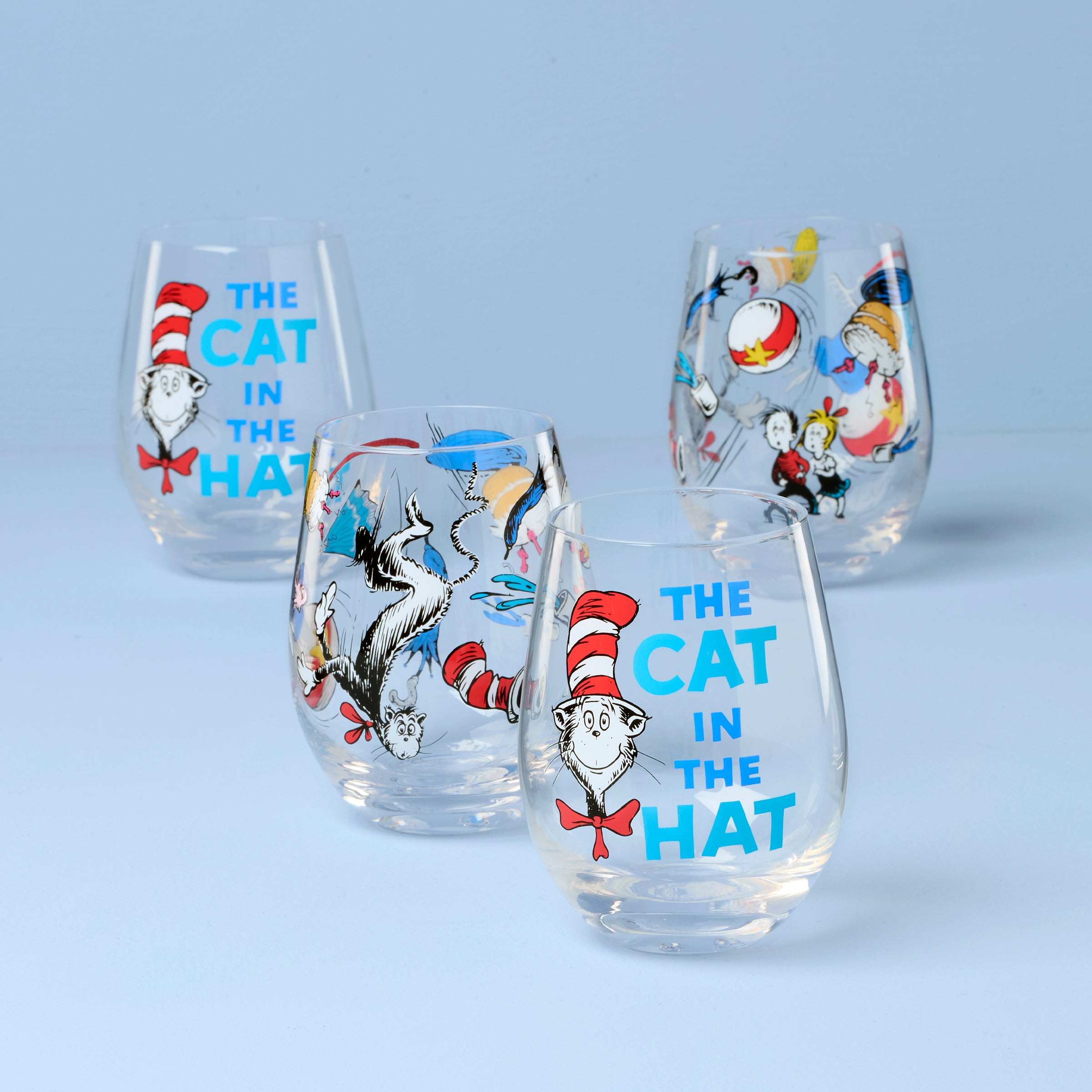 Cat In The Hat Tumblers, Set of 4