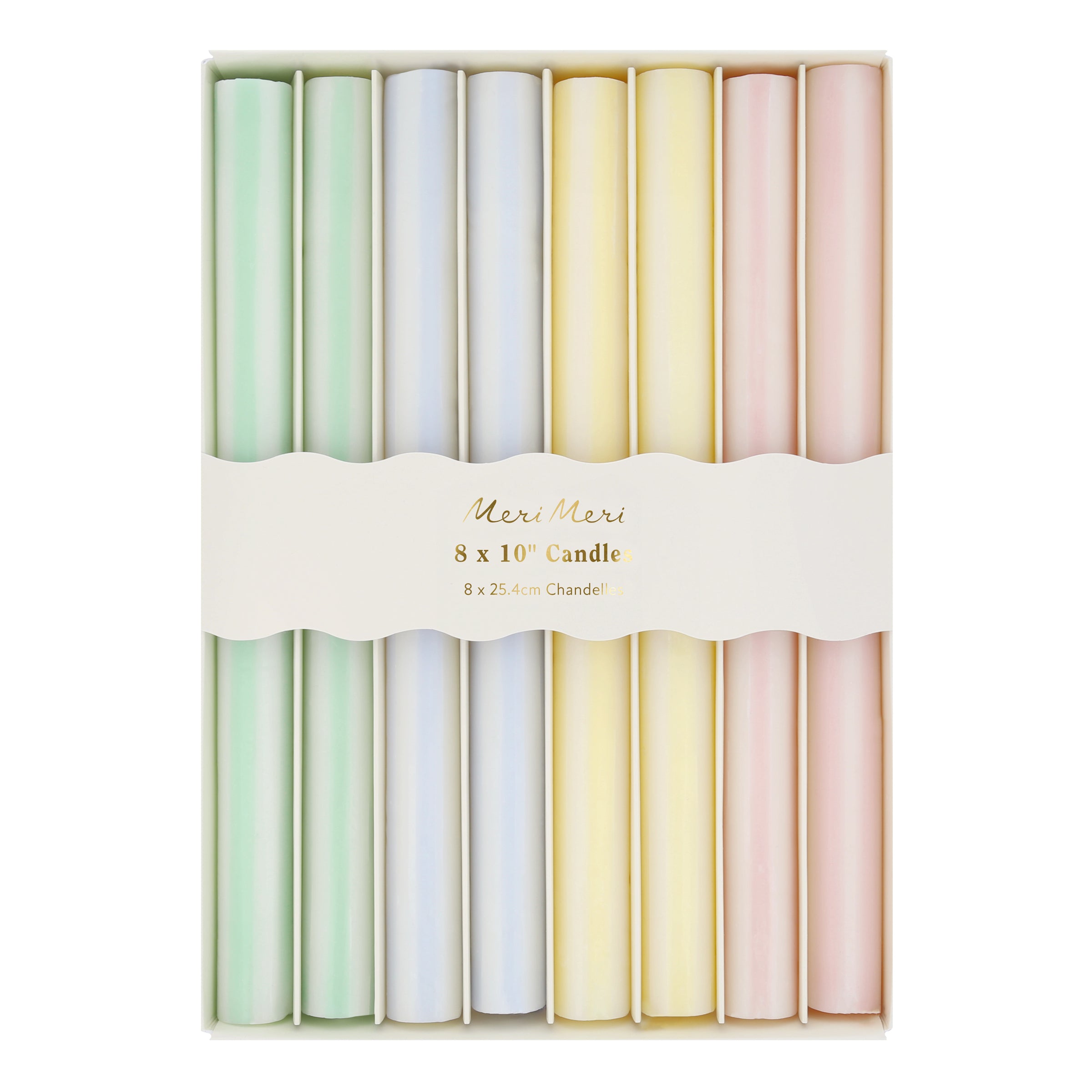 Alternative view of Pastel Striped Table Candles, Set of 8