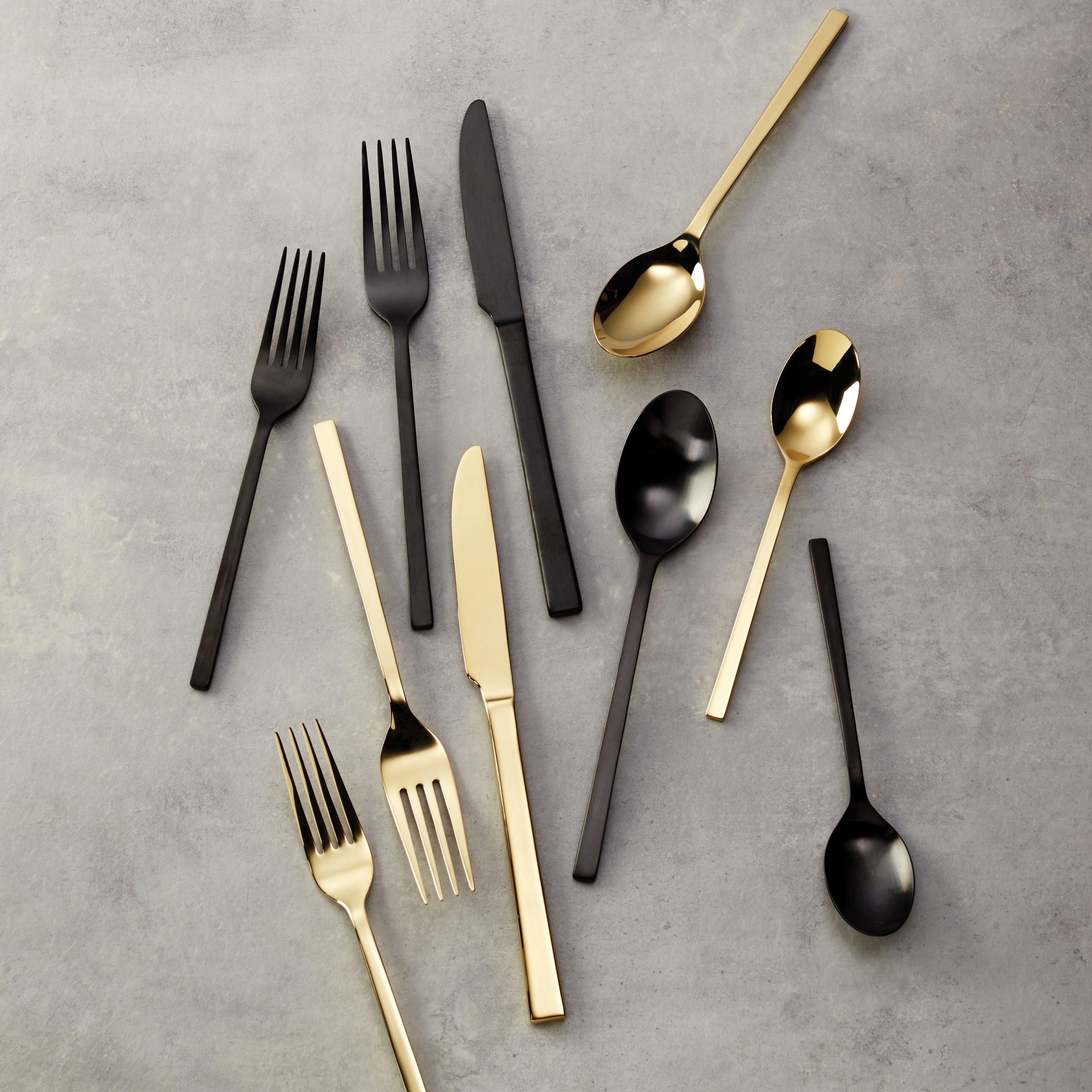 Allay Black Champagne 40 Piece Flatware Set - Image 3