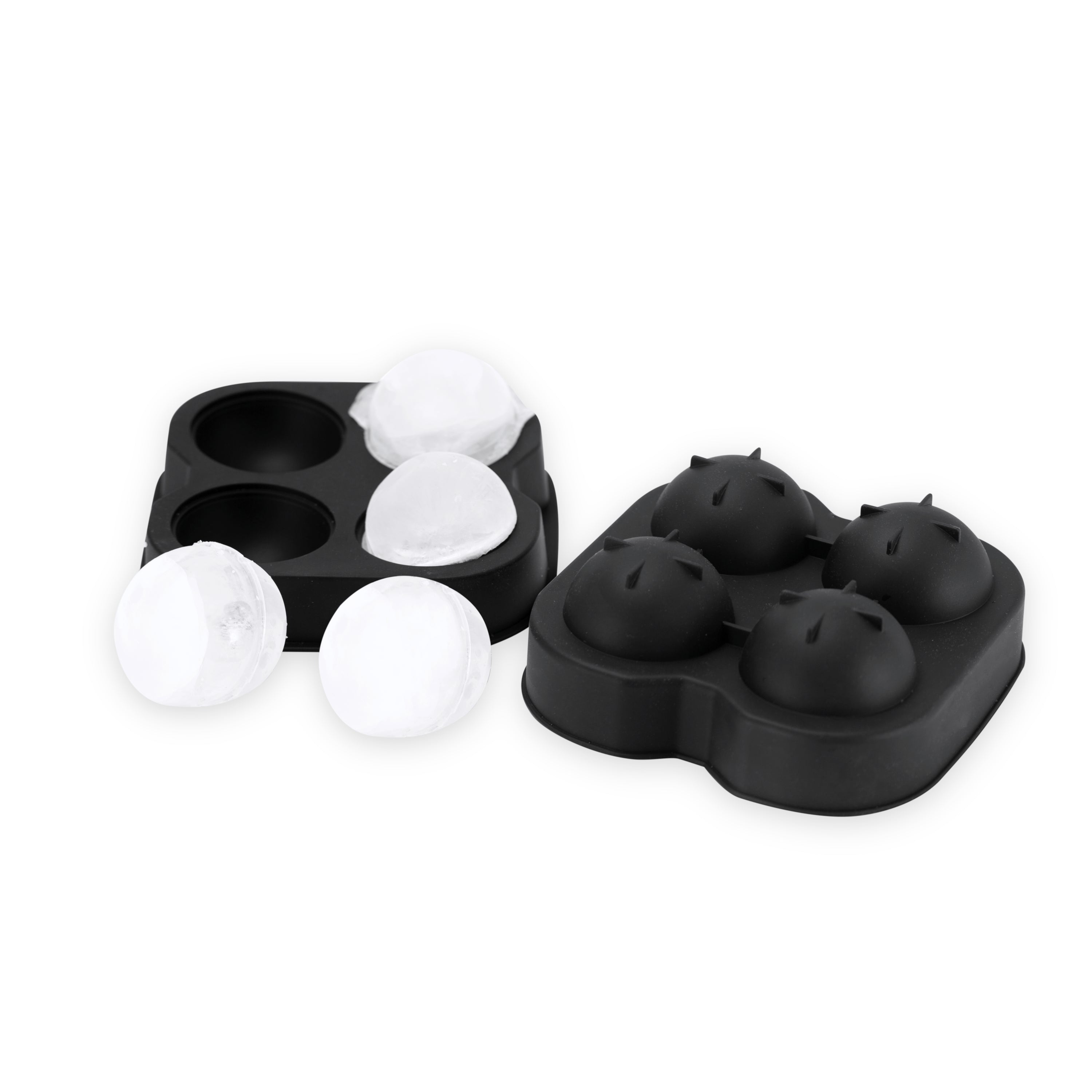 Alternative view of Black 4 Sphere Silicone Ice Mold