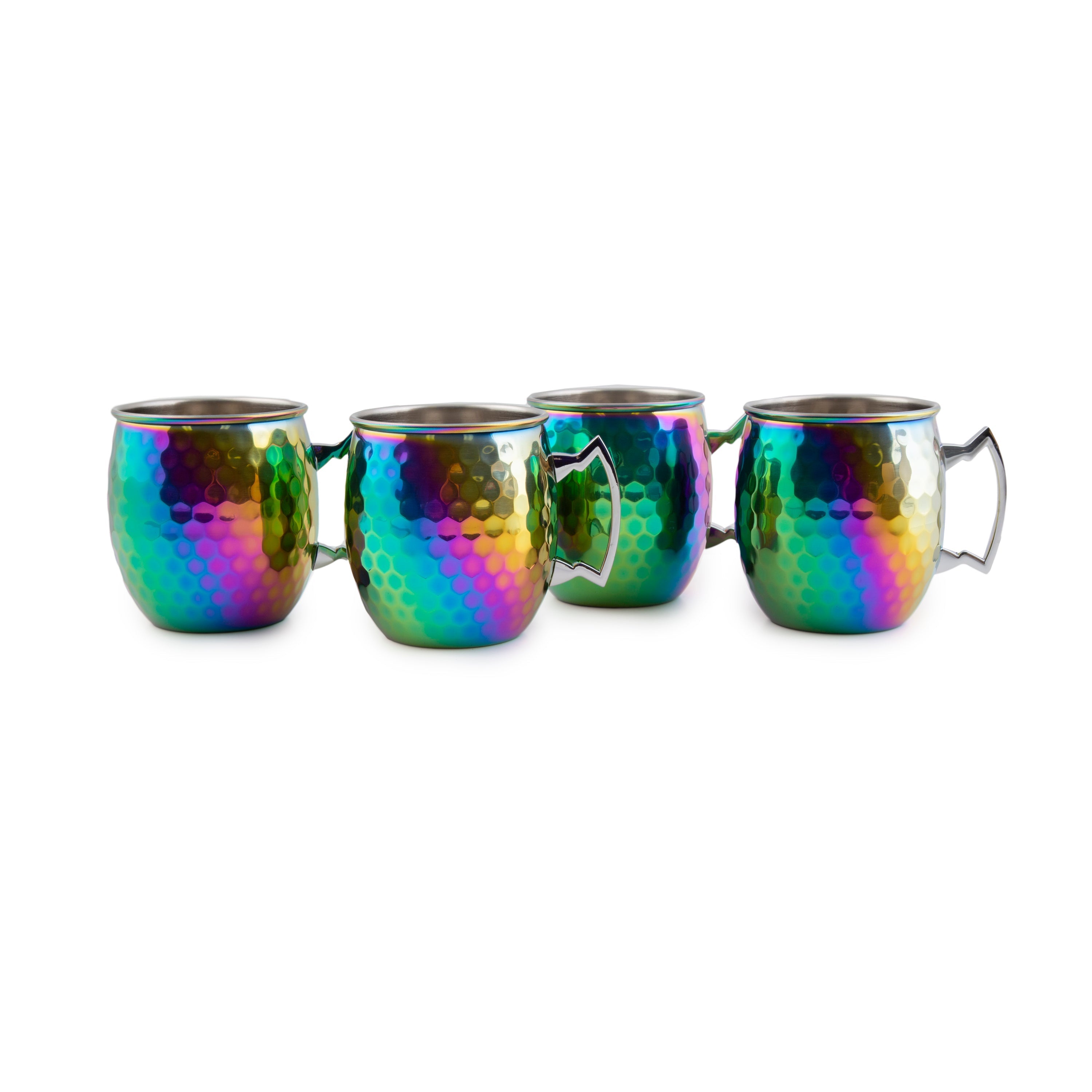Hammered Rainbow Moscow Mule Mugs Set Of 4 - Image 3
