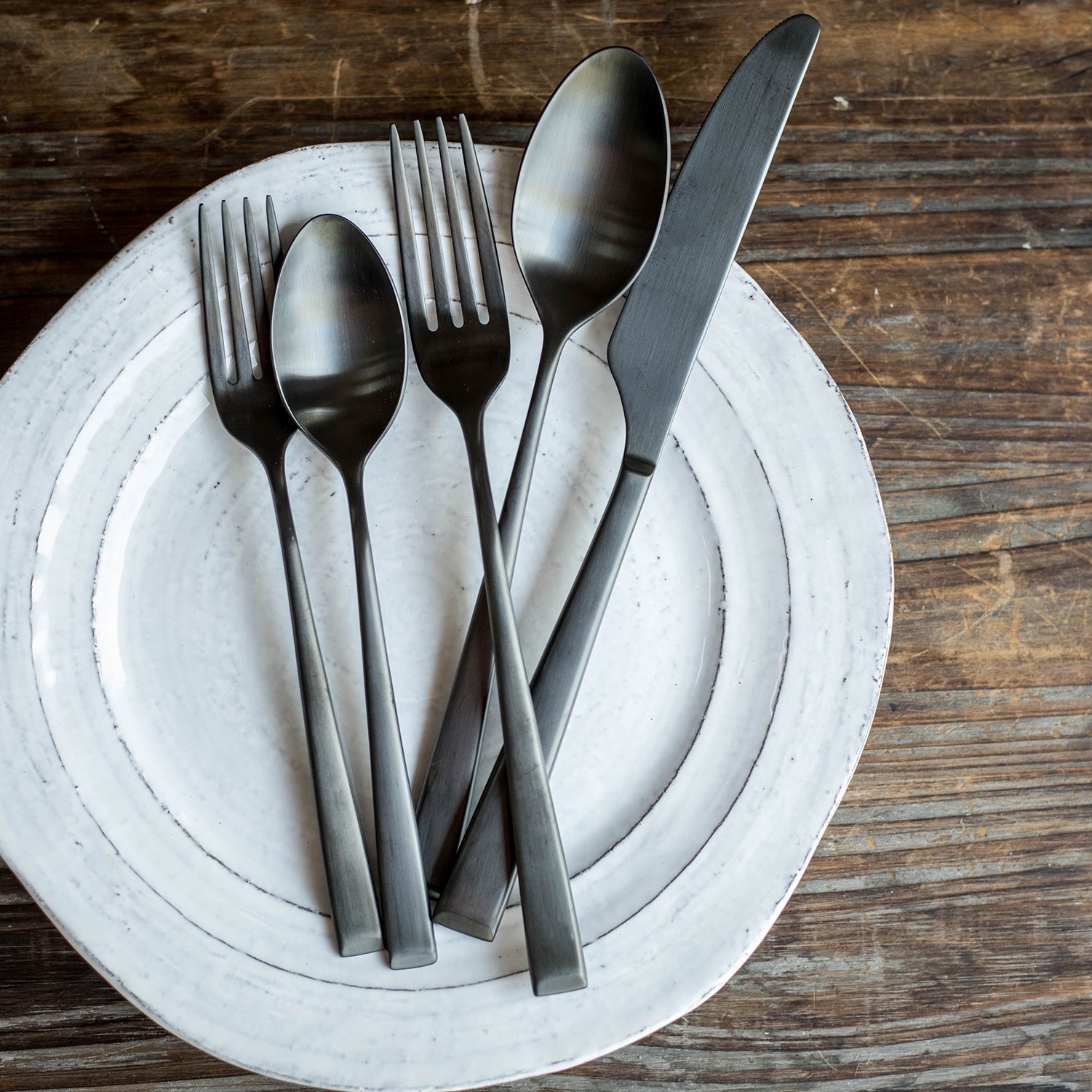 Alternative view of Marlise Black Satin 20 Piece Flatware Set