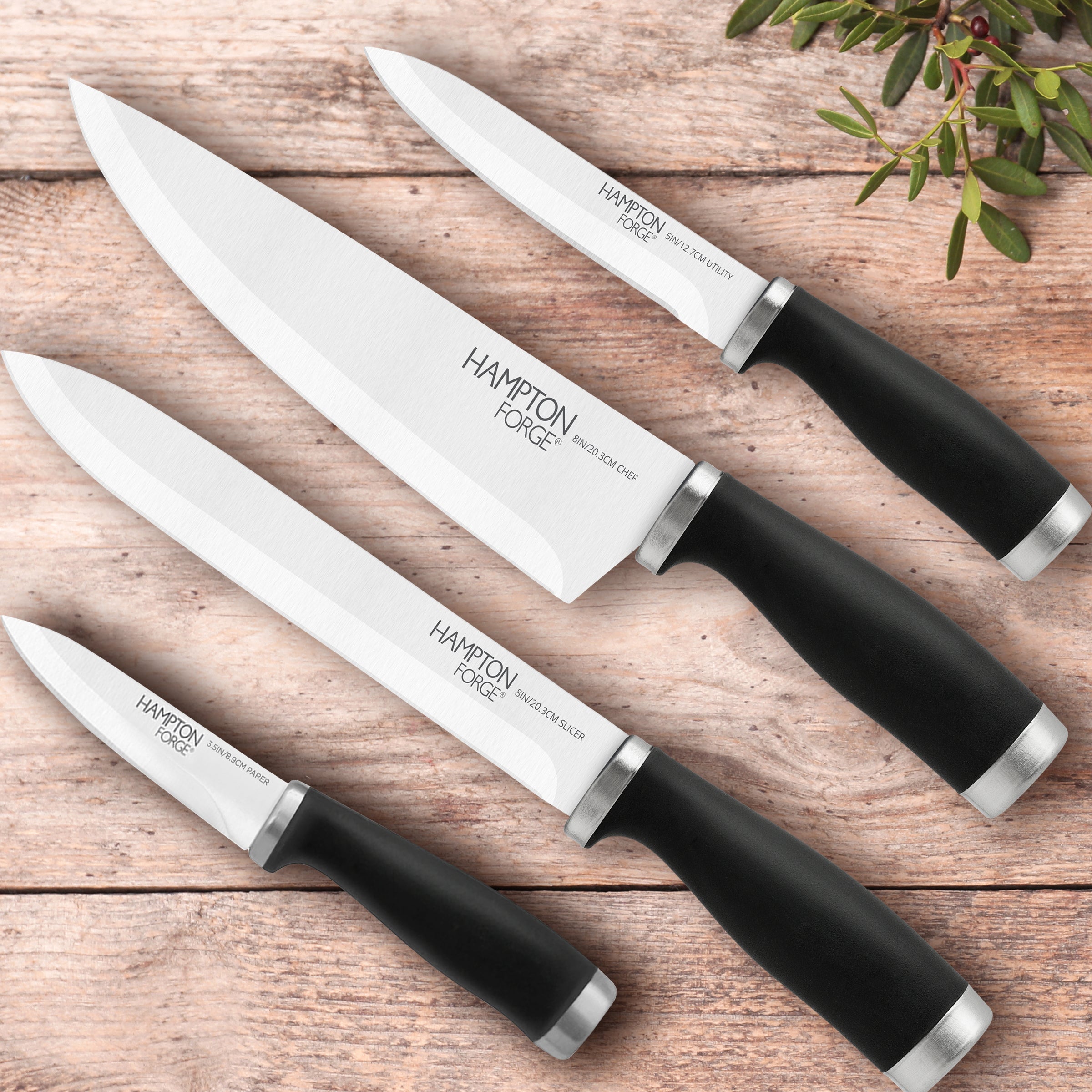 Alternative view of Epicure Black 4 Piece Soft Grip Cutlery Set