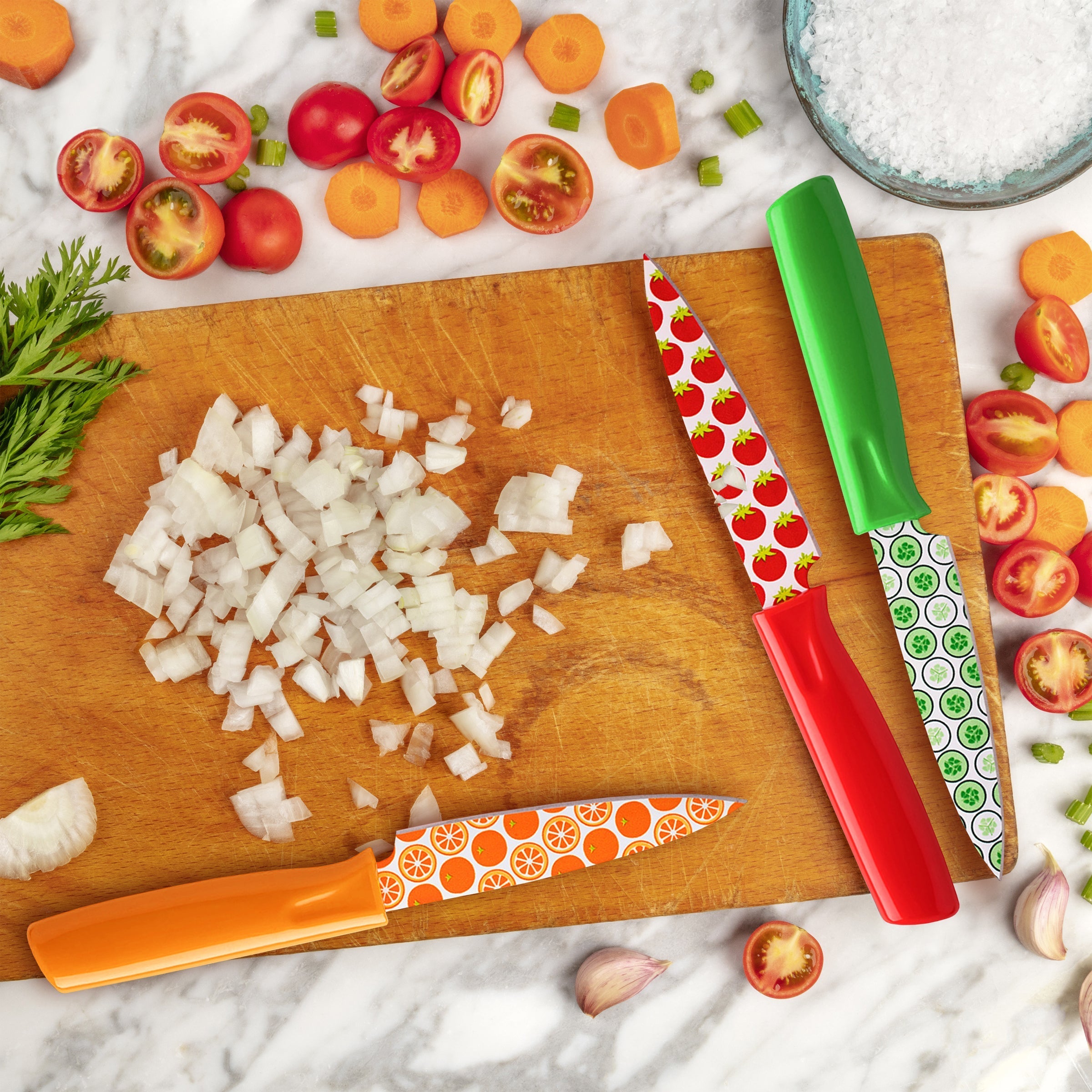 Tomodachi Printed Fruit 3 Piece Paring Knives - Image 3