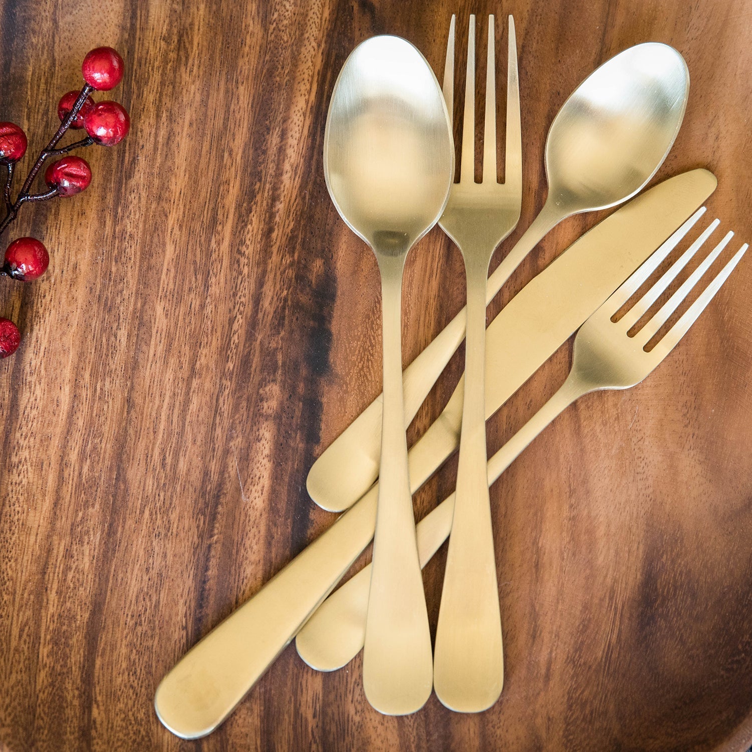 Alternative view of Rhiannon Champagne Satin 20 Piece Flatware Set