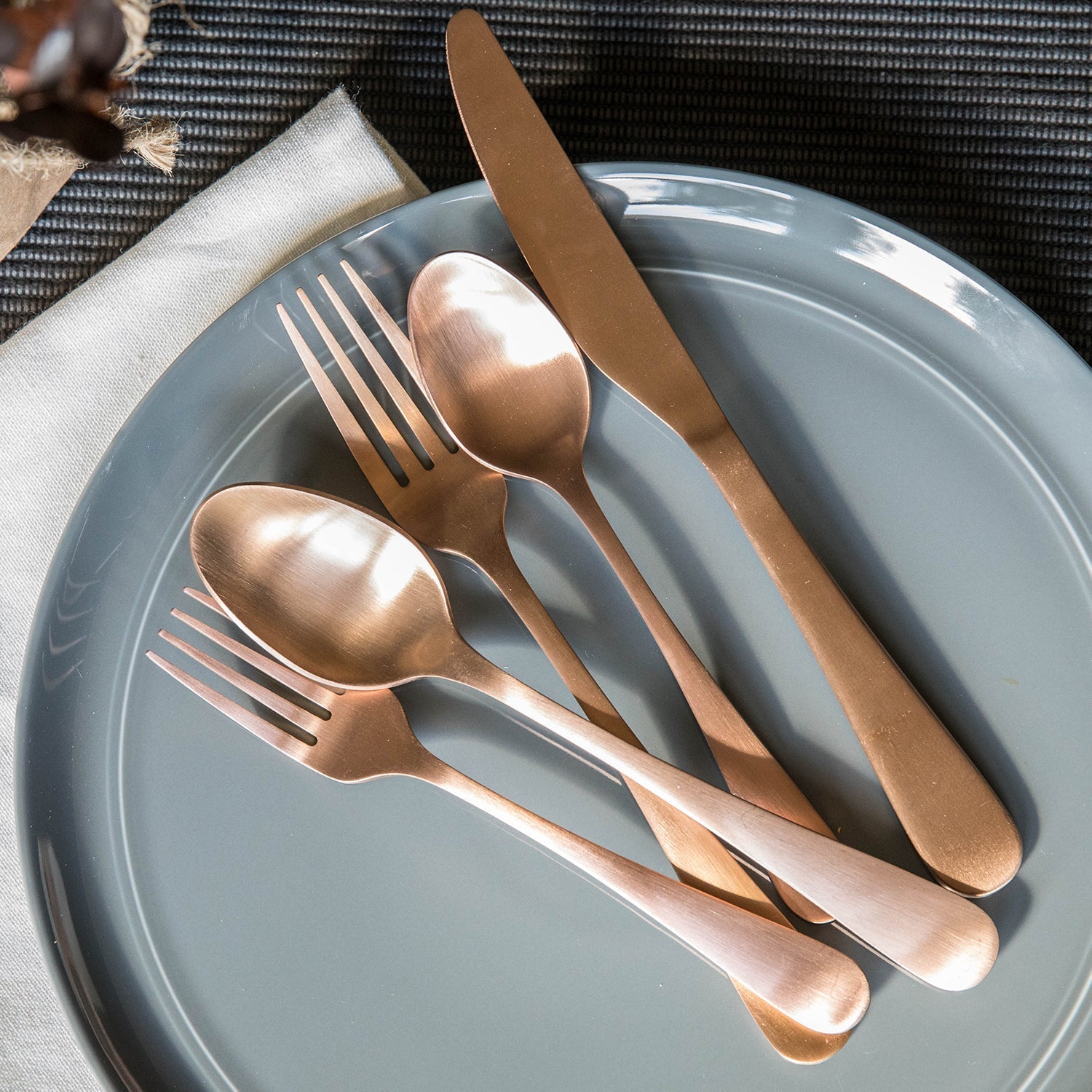 Alternative view of Rhiannon Copper Satin 20 Piece Flatware Set