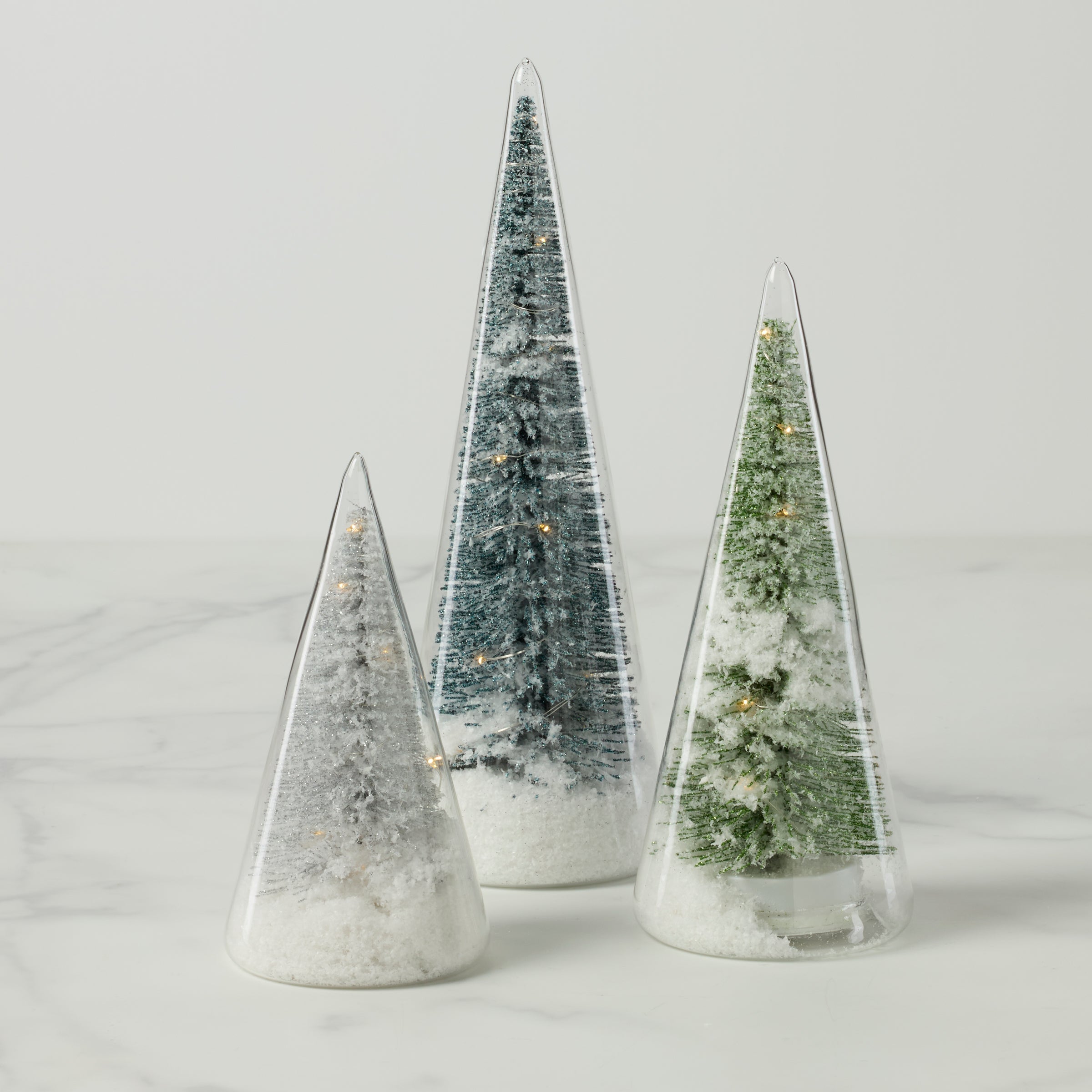 Alternative view of Lit Holiday Brush Trees 3 Piece Set