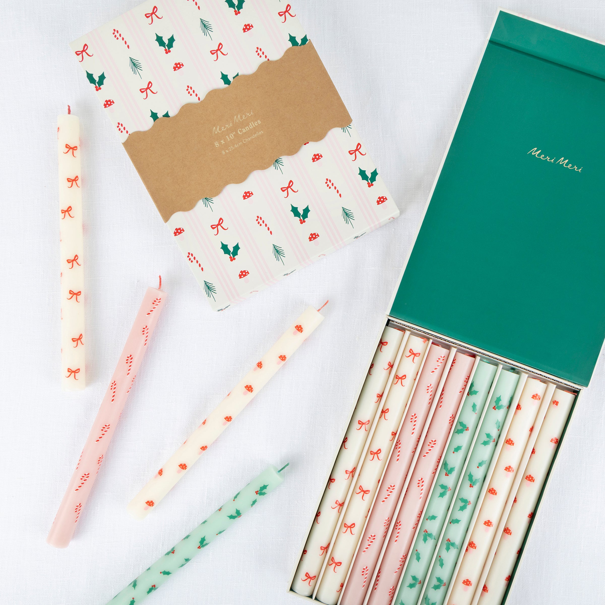 Festive Patterned Table Candles, Set of 8 - Image 5