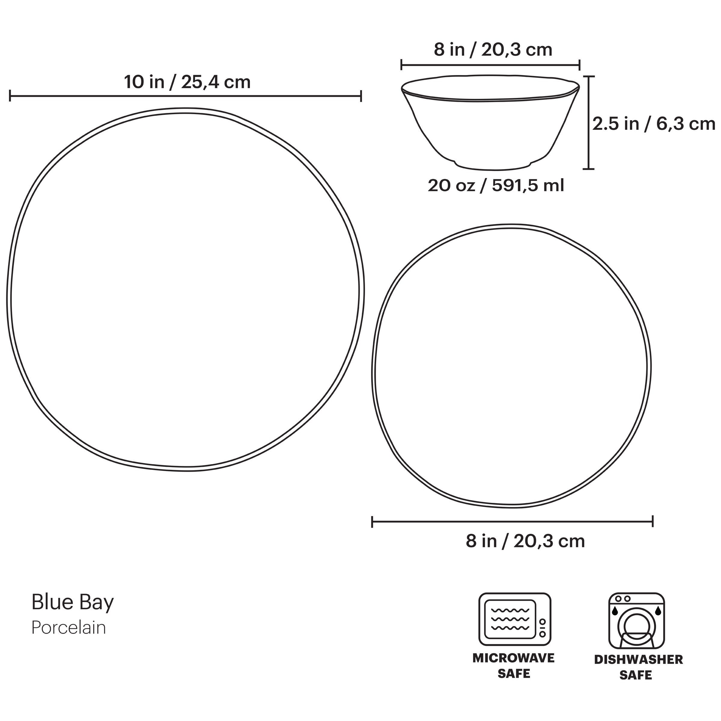 Blue Bay White 24 Piece Dinnerware Set - Image 5