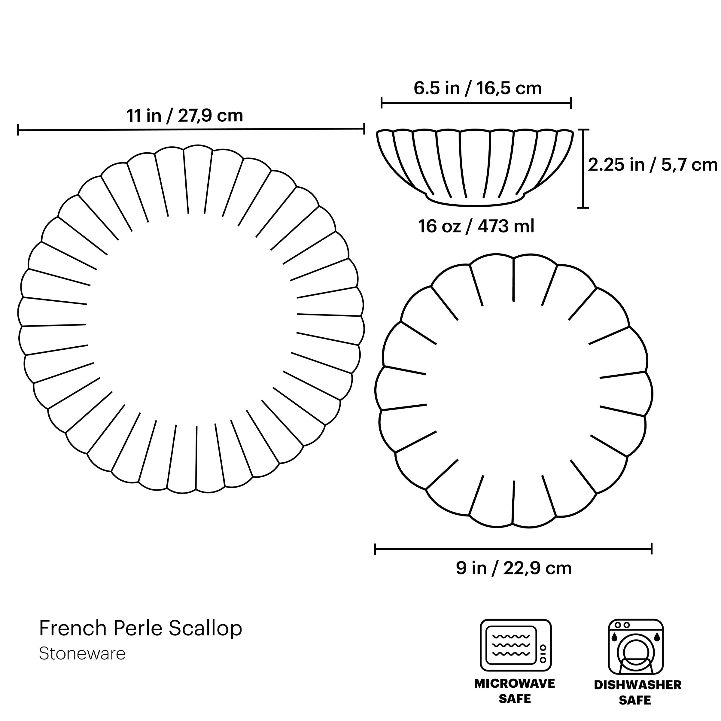 French Perle Scallop 12 Piece Dinnerware Set - Image 13