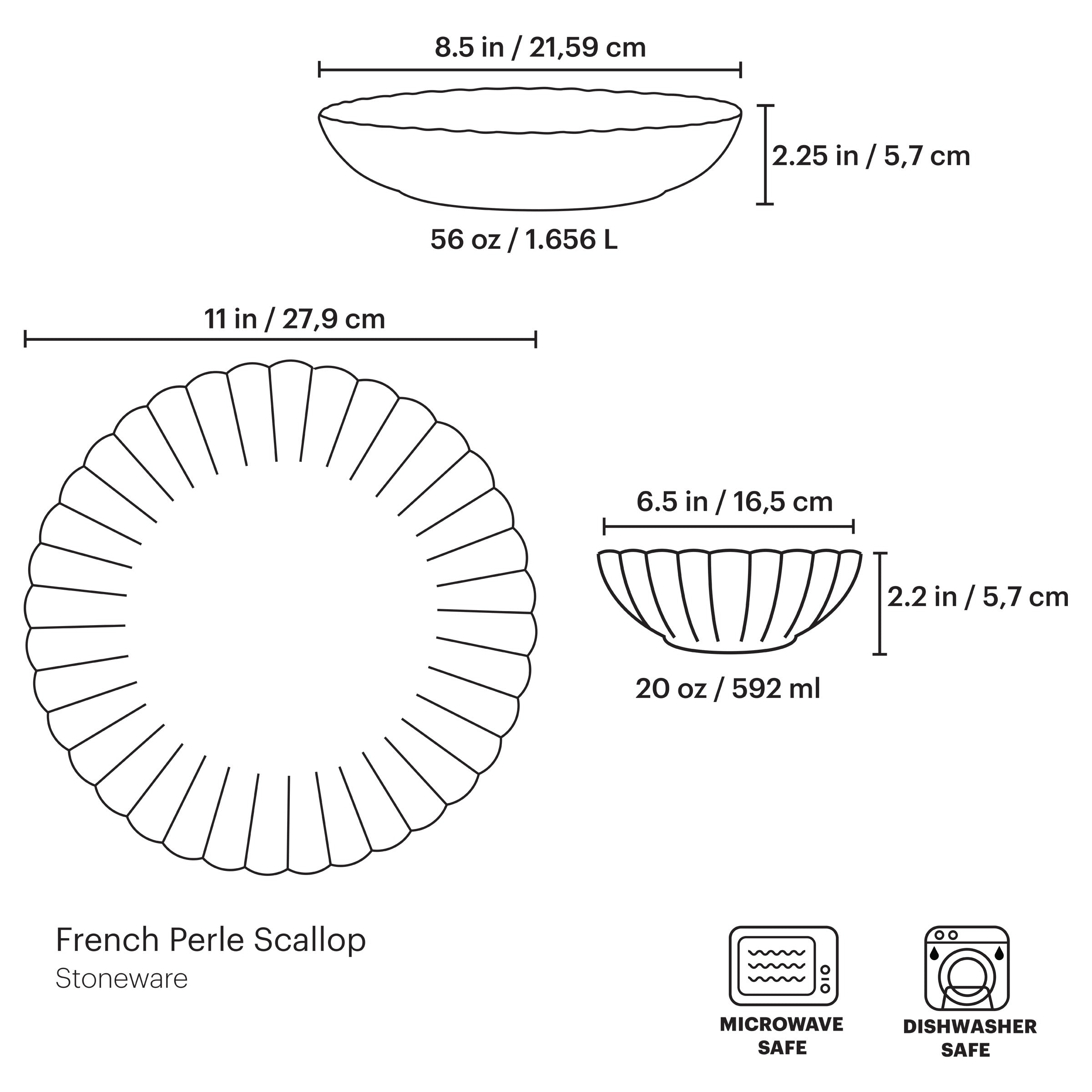 French Perle Scallop White 12 Piece Dinnerware Set - Image 10