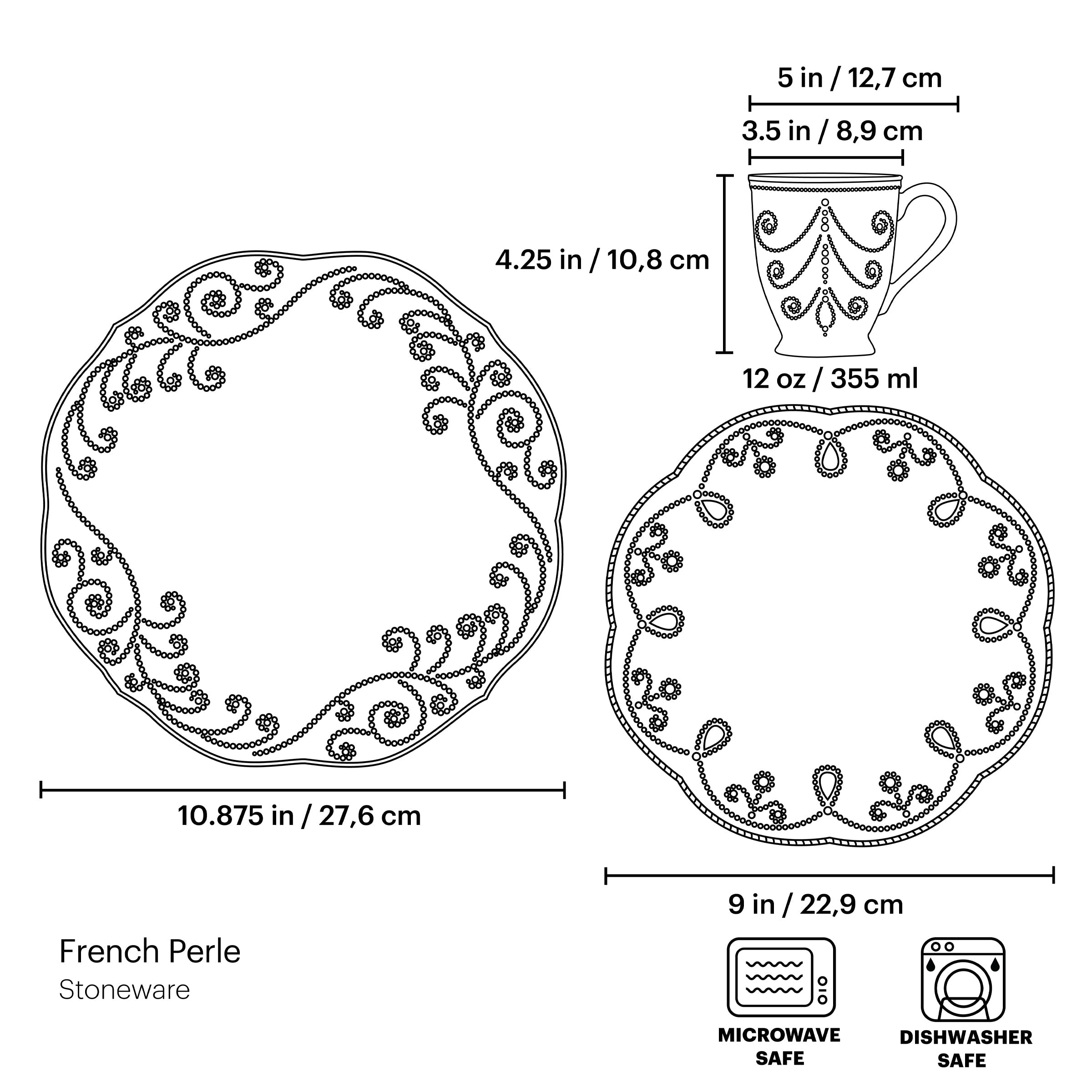French Perle 12 Piece Dinnerware Set - Image 5