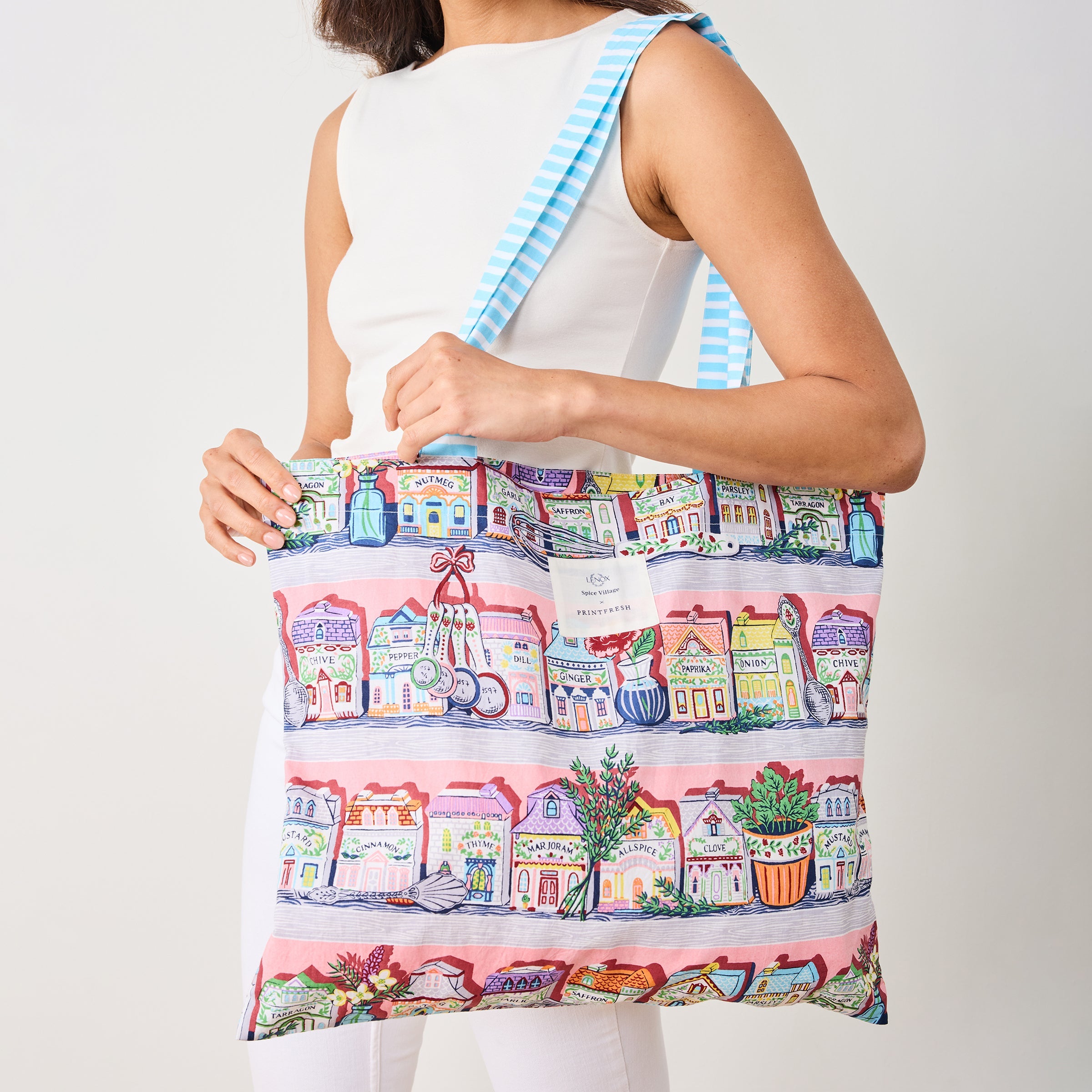Lenox Spice Village x Printfresh On the Go Tote Pink Kitchen