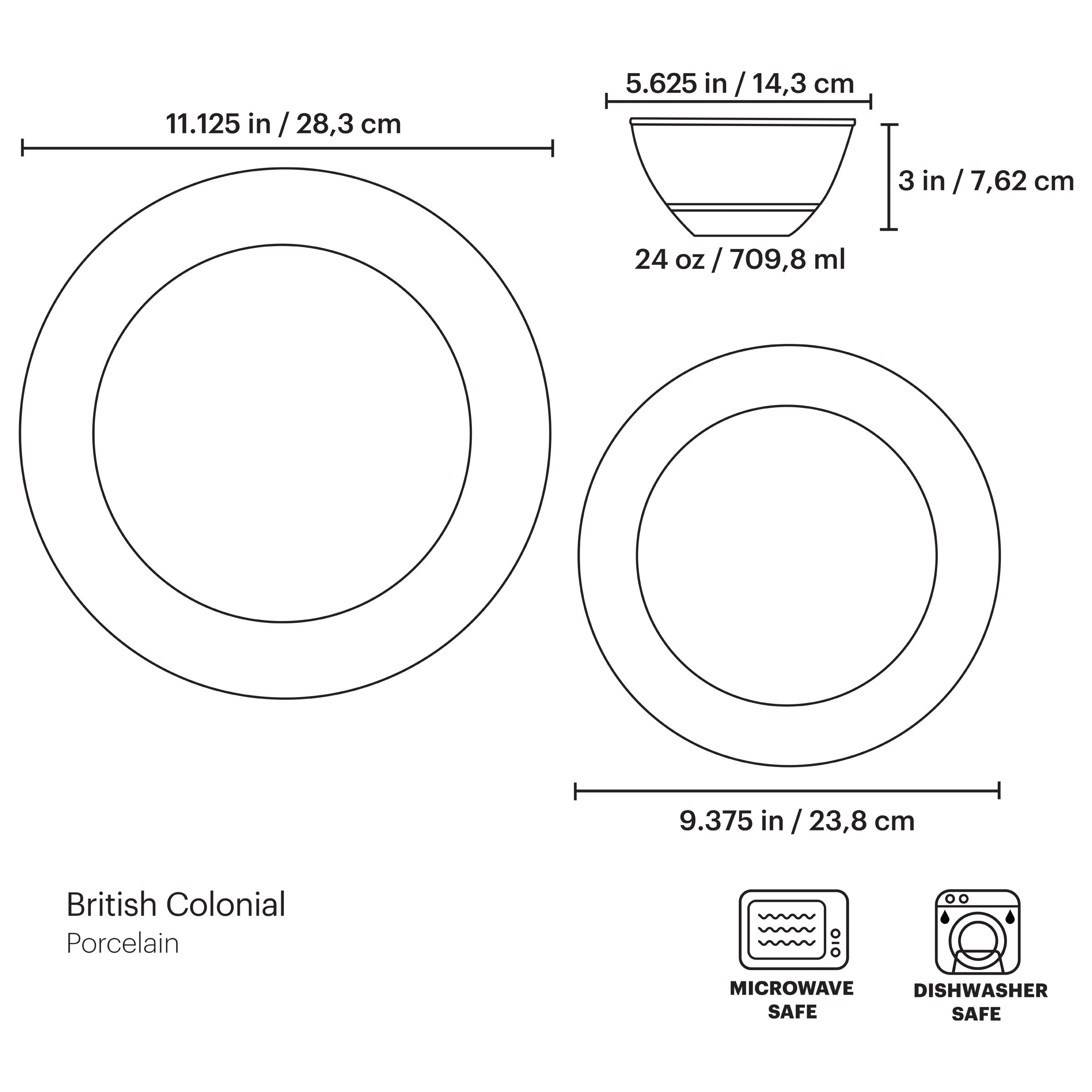 Alternative view of British Colonial Tradewind 12 Piece Dinnerware Set
