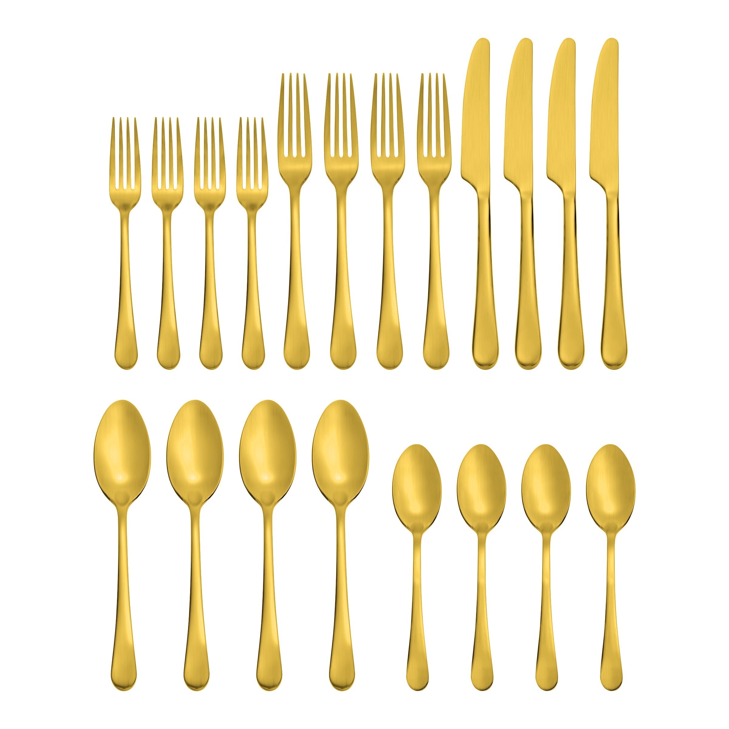 Mirabella Gold Titanium Satin 20 Piece Flatware Set - Image 4