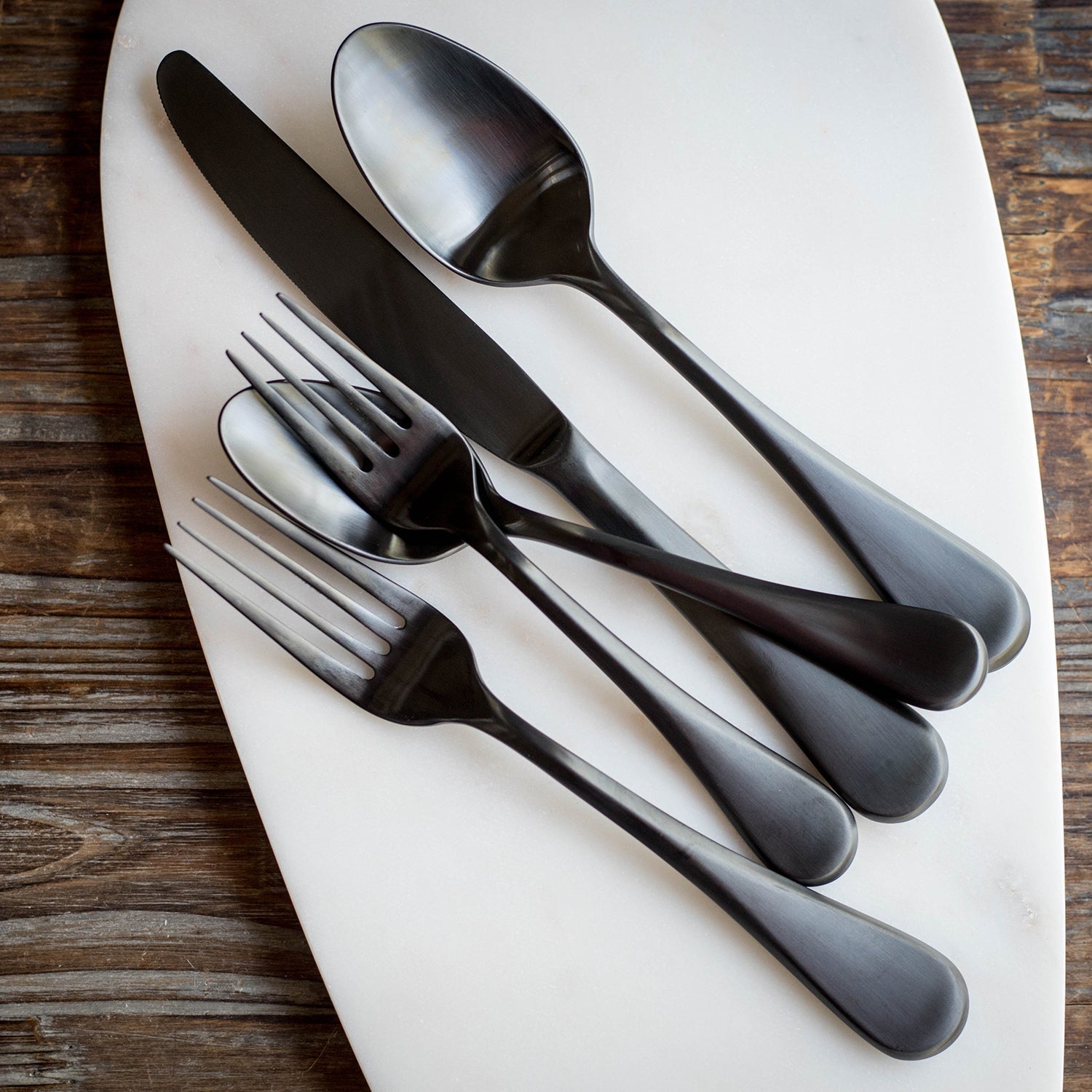 Alternative view of Eloquence Black Satin 20 Piece Flatware Set