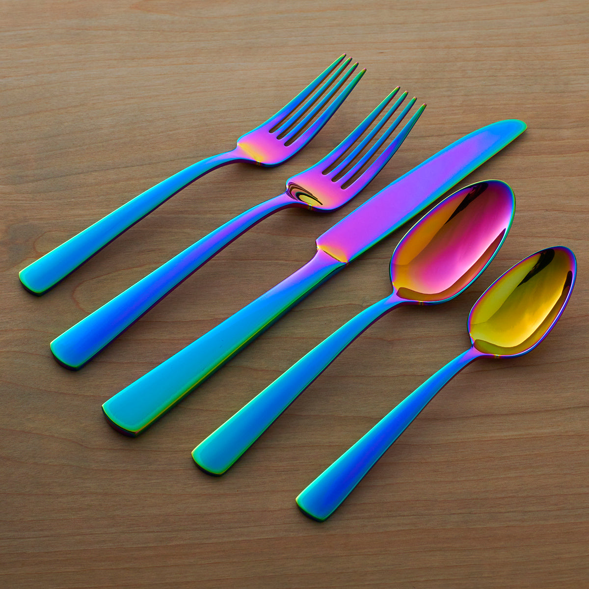 Alternative view of Aptitude Iridescent Mirror 23 Piece Flatware Set