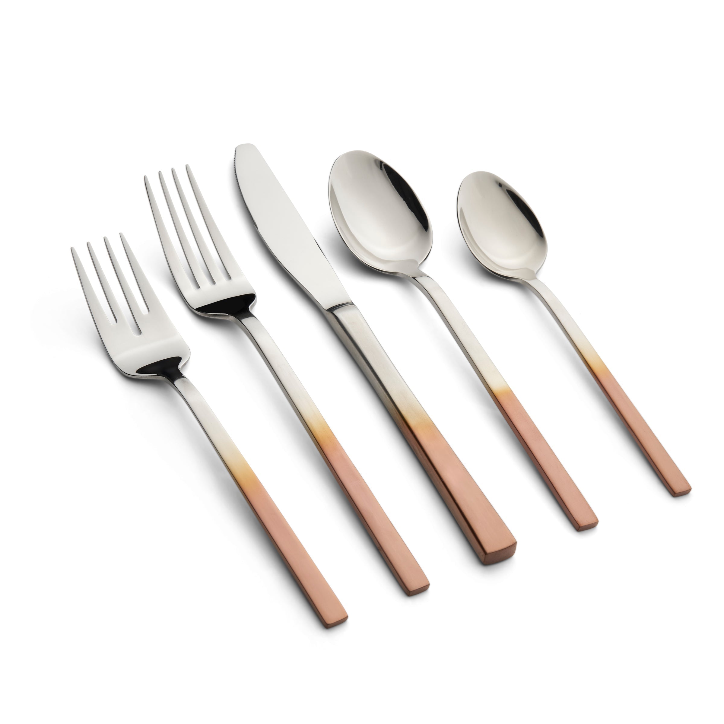 Kelvin Copper Ombre Satin Mirror 20 Piece Flatware Set